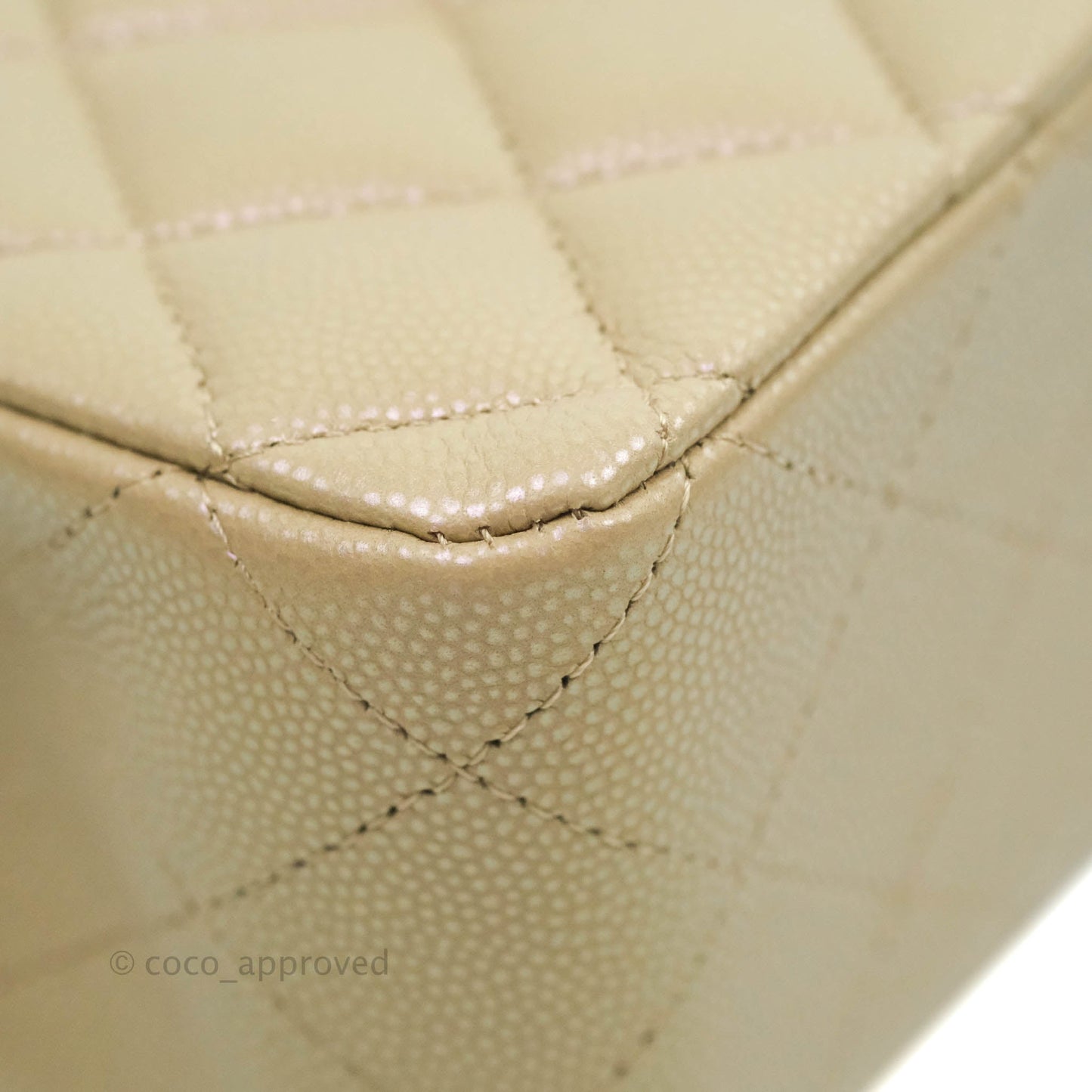 Chanel M/L Medium Double Flap Bag Iridescent Dark Beige Caviar Gold Hardware 21S