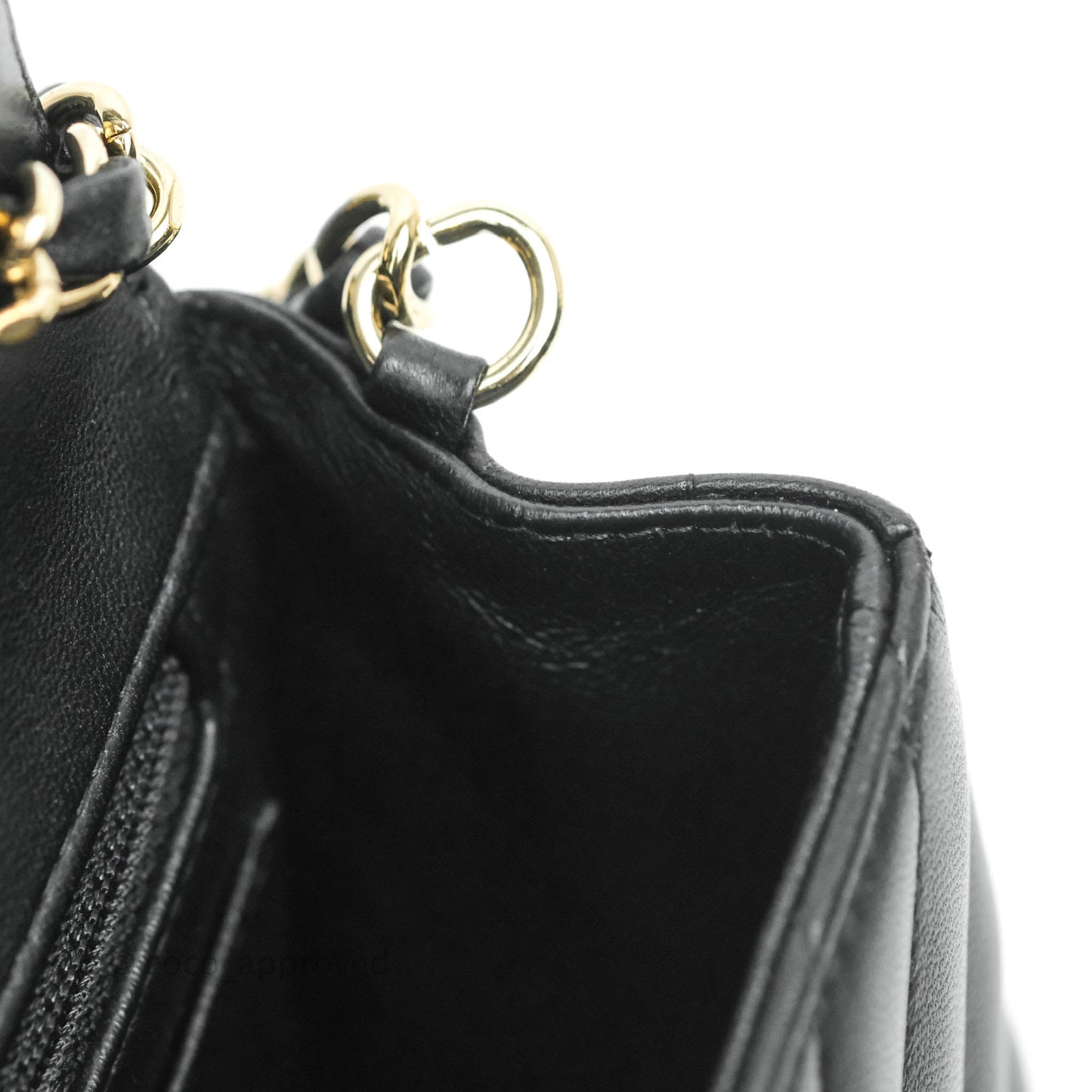 Chanel Chevron Mini Rectangular Flap Black Lambskin Gold Hardware