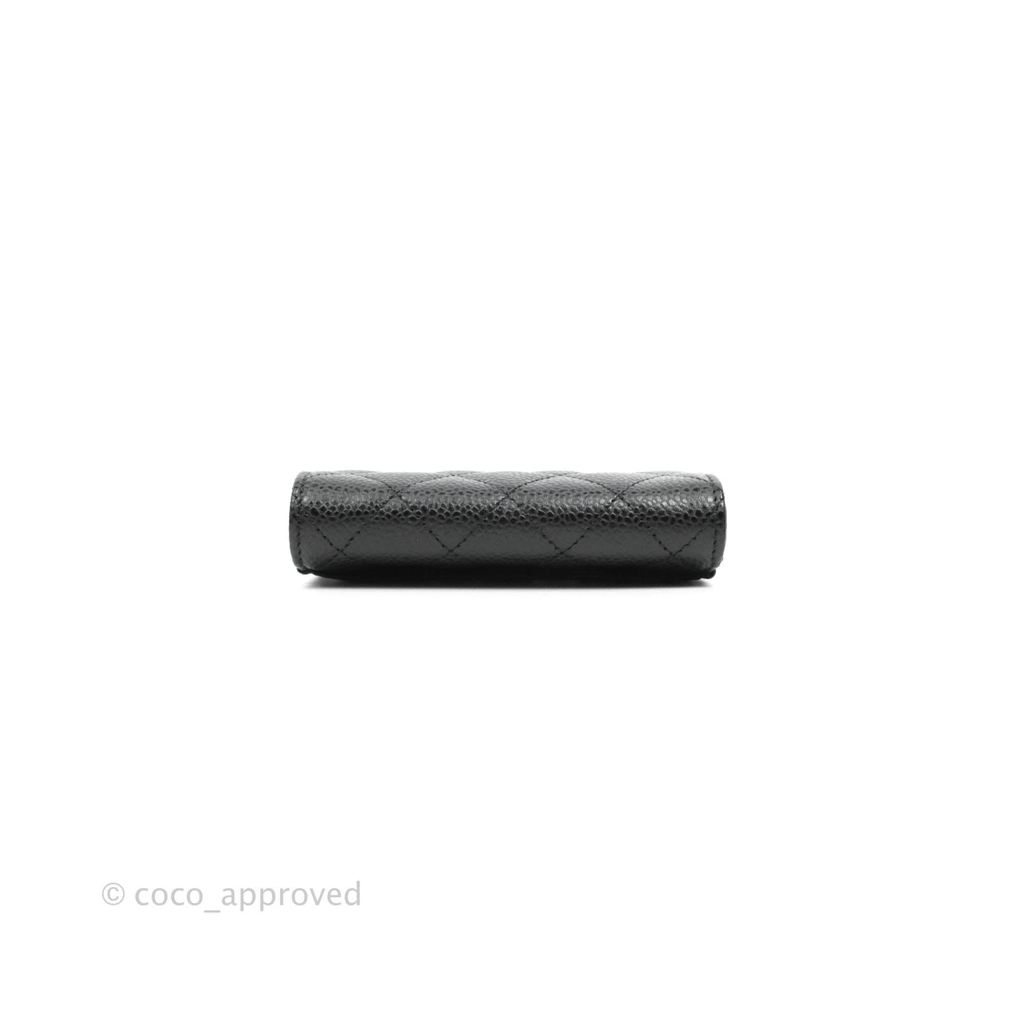 Chanel Quilted Flap Card Holder Black Caviar Silver Hardware