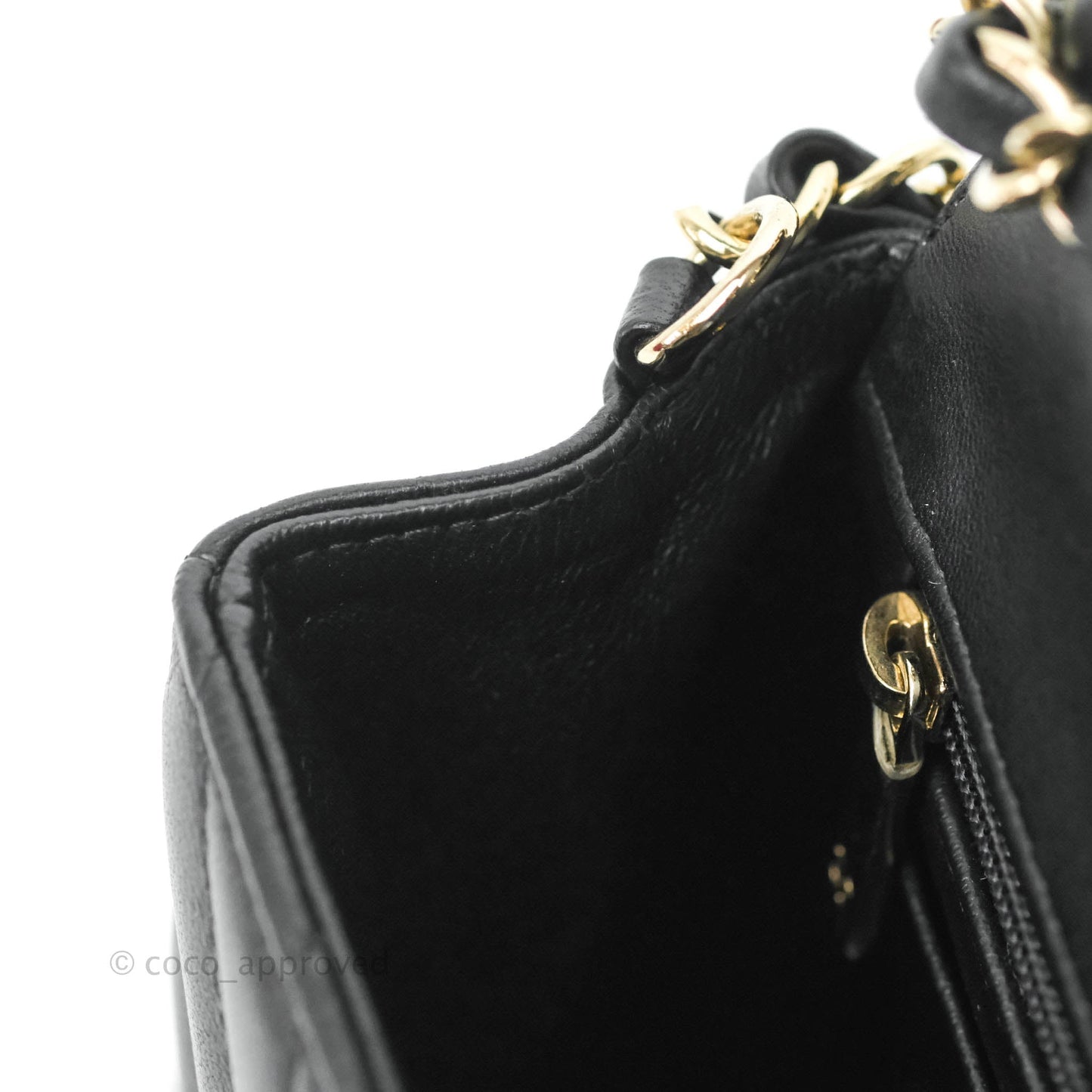 Chanel Chevron Mini Rectangular Flap Black Lambskin Gold Hardware