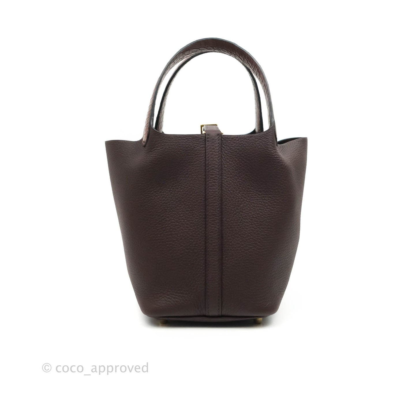 Hermès Taurillon Clemence Alligator Handle Picotin Lock 18 PM Rouge Sellier Gold Hardware