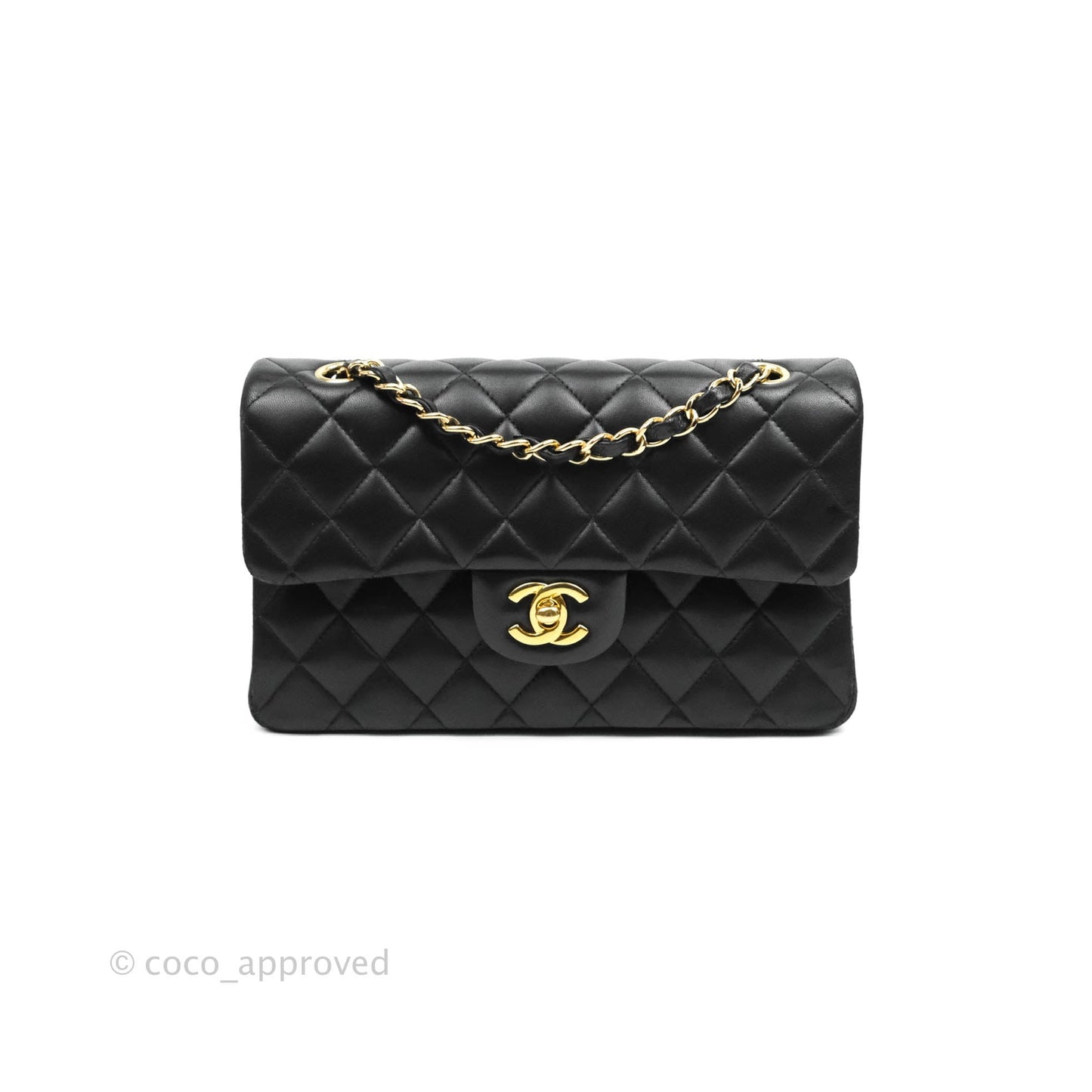 Chanel Classic Small S/M Flap Black Lambskin Gold Hardware