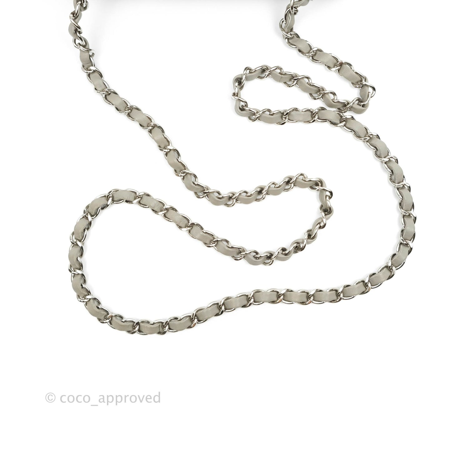 Chanel Quilted Mini Rectangular Grey Lambskin Silver Hardware 19B