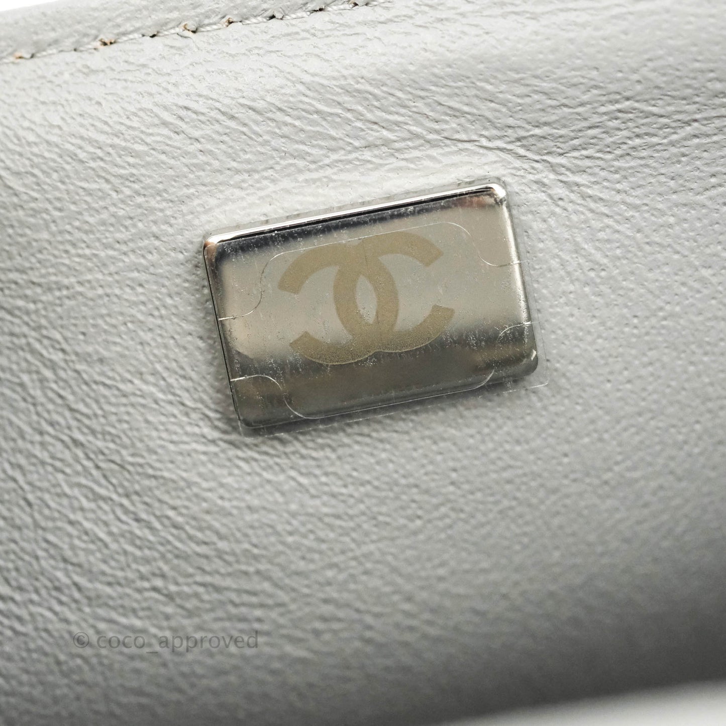 Chanel Quilted Mini Rectangular Grey Lambskin Silver Hardware 21B