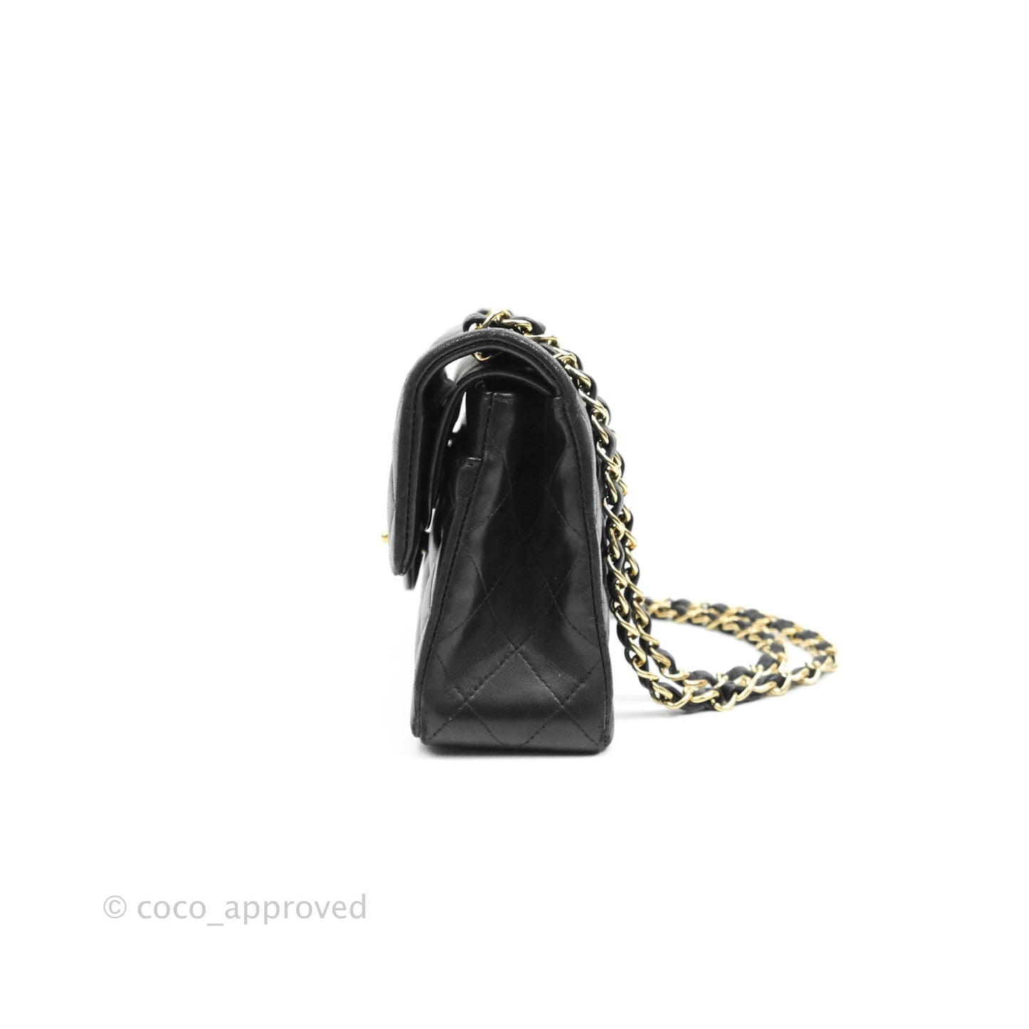Chanel Classic Small S/M Flap Black Lambskin Gold Hardware
