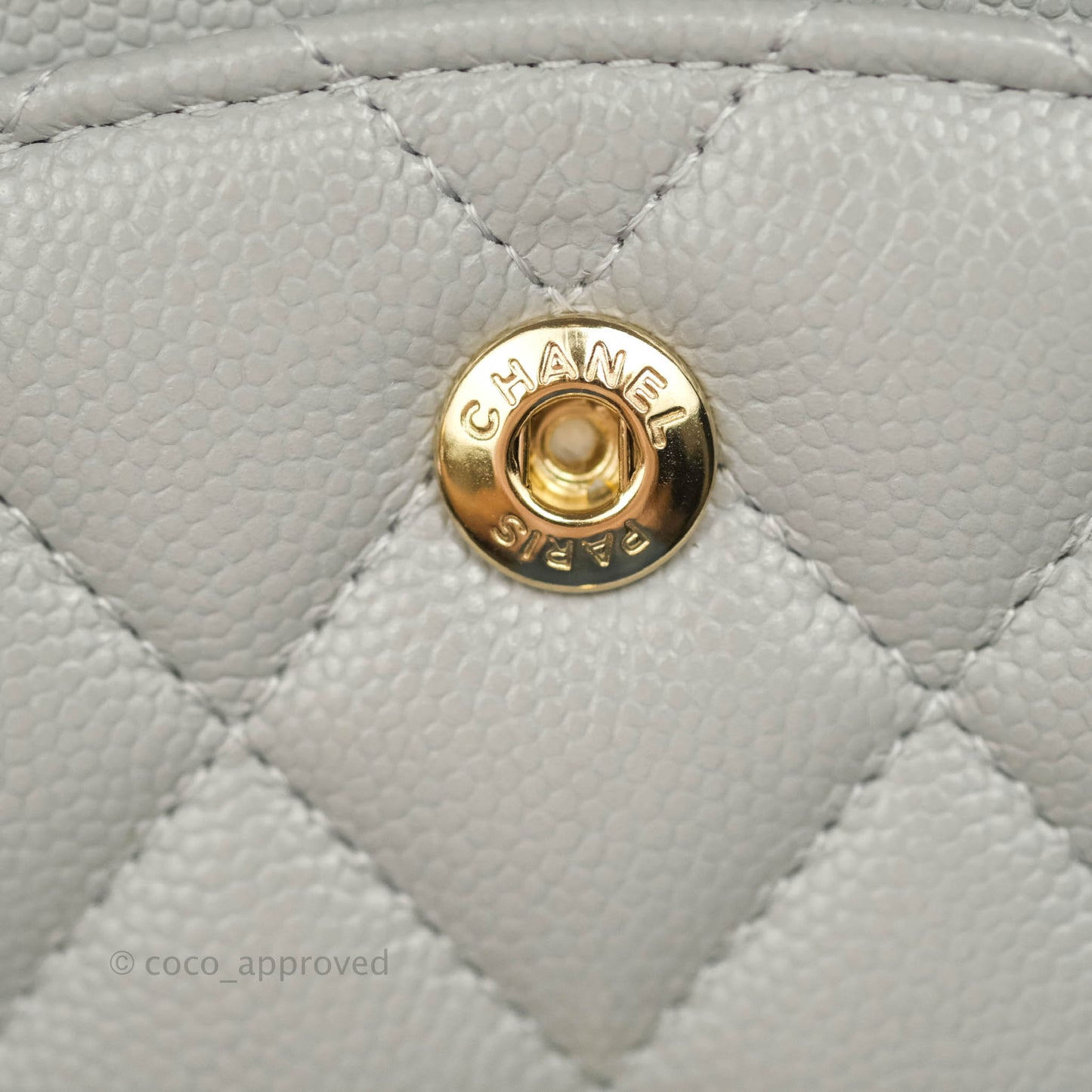 Chanel Classic M/L Medium Double Flap Grey Caviar Gold Hardware
