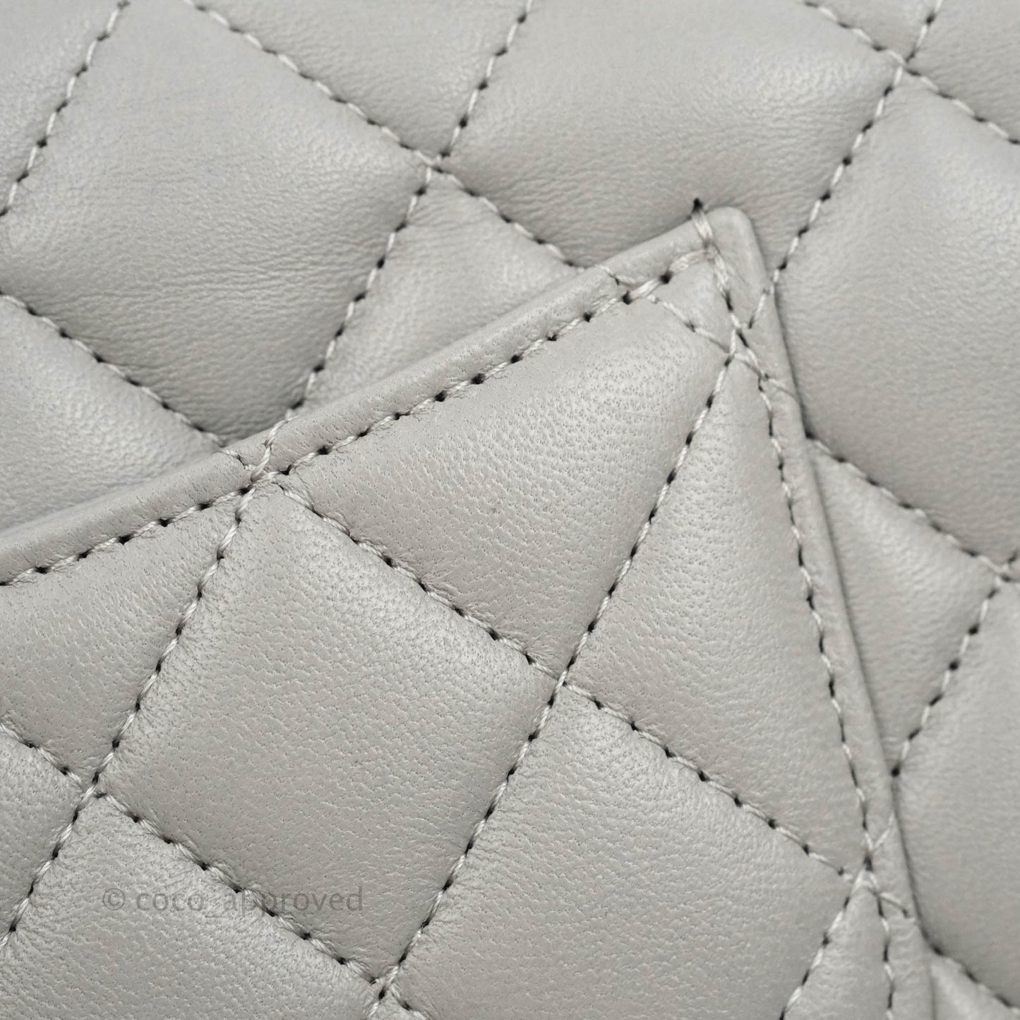 Chanel Quilted Mini Rectangular Grey Lambskin Silver Hardware 21B