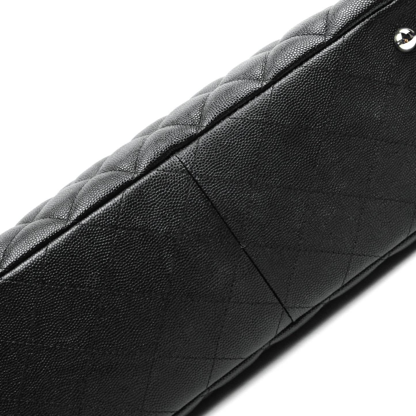 Chanel Classic Quilted Black Caviar Shopping Bag Silver Hardware