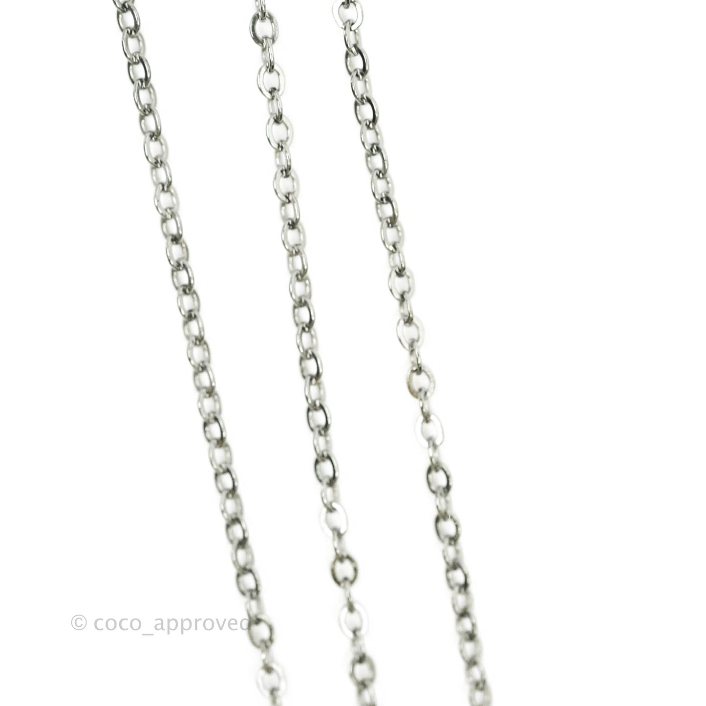 Chanel Crystal CC Necklace Gun Metal 17A