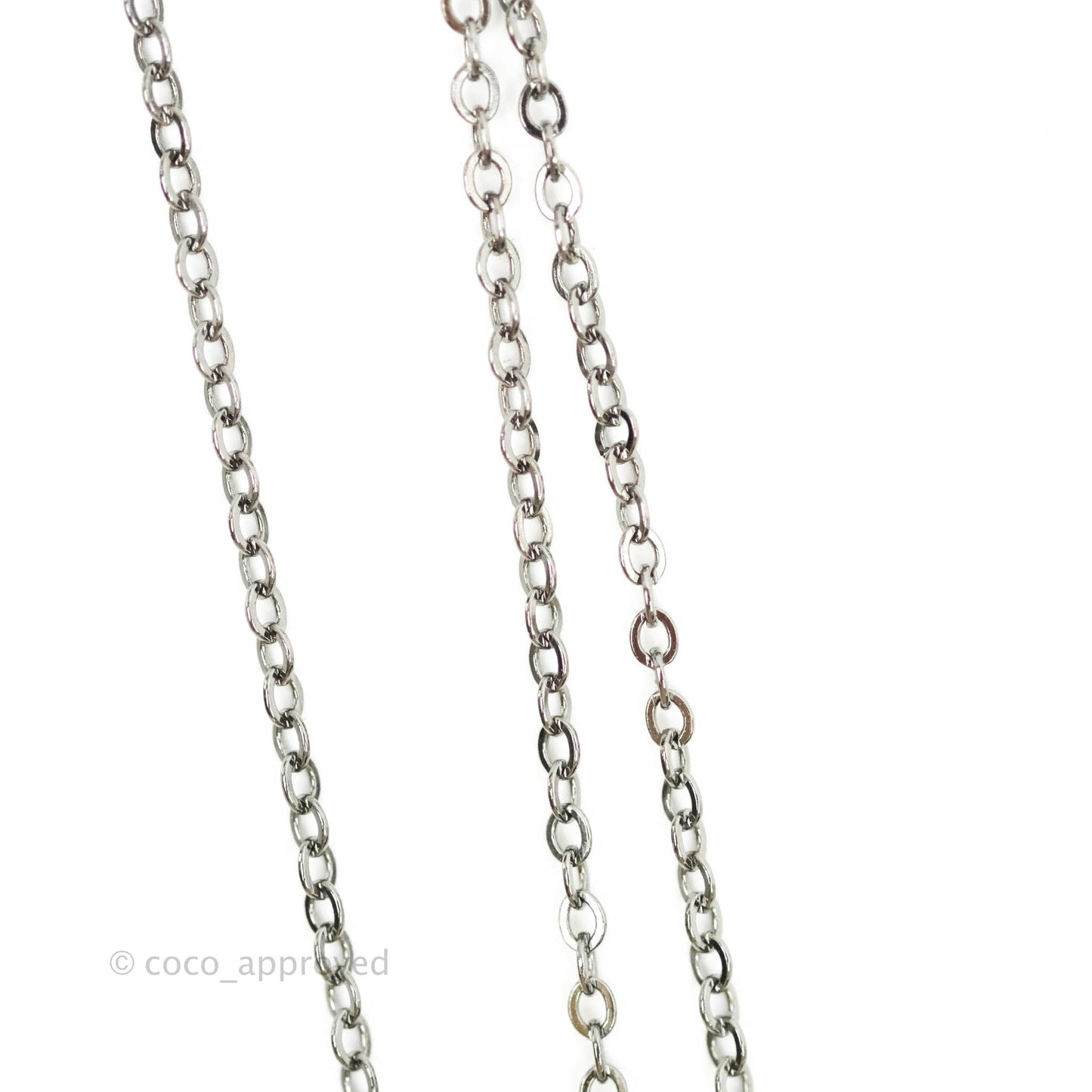 Chanel Crystal CC Necklace Gun Metal 17A