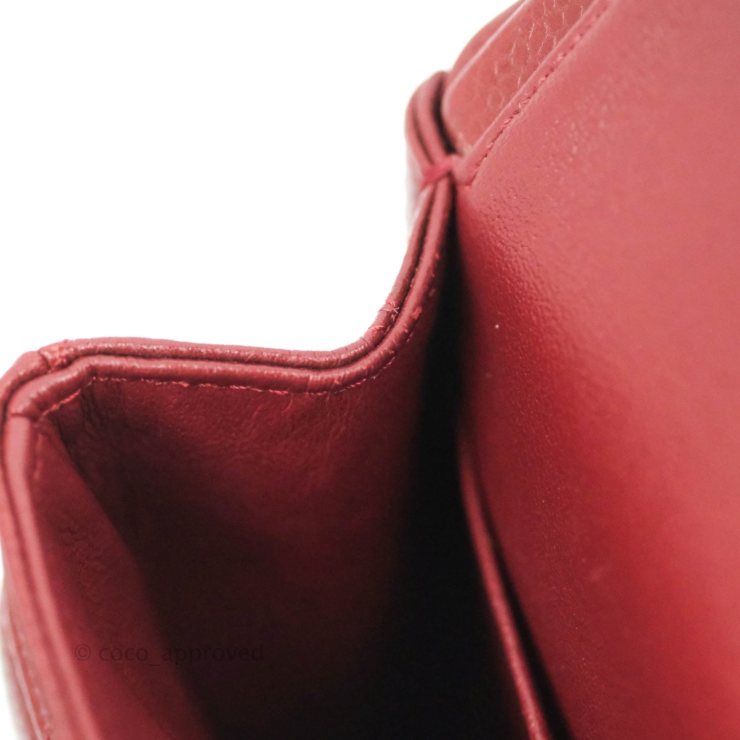 Chanel Classic M/L Medium Double Flap Red Caviar Silver Hardware