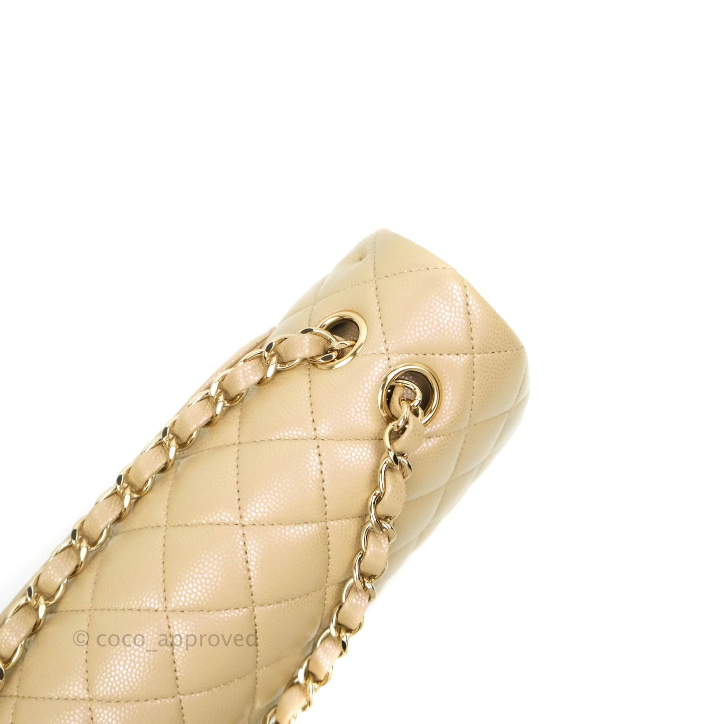 Chanel M/L Medium Double Flap Bag Iridescent Dark Beige Caviar Gold Hardware 21S