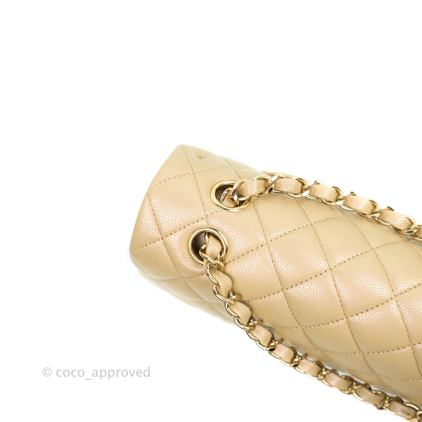 Chanel M/L Medium Double Flap Bag Iridescent Dark Beige Caviar Gold Hardware 21S