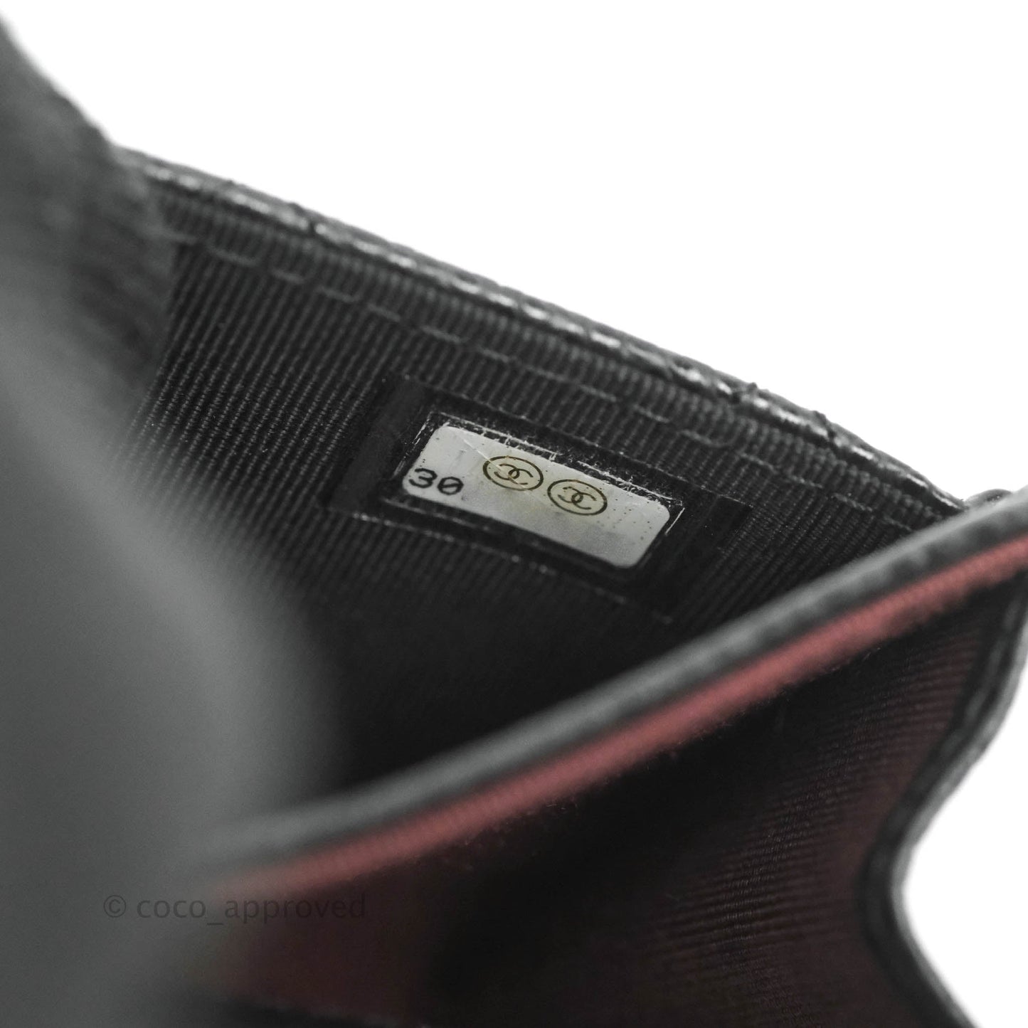 Chanel Quilted Flap Card Holder Black Caviar Silver Hardware