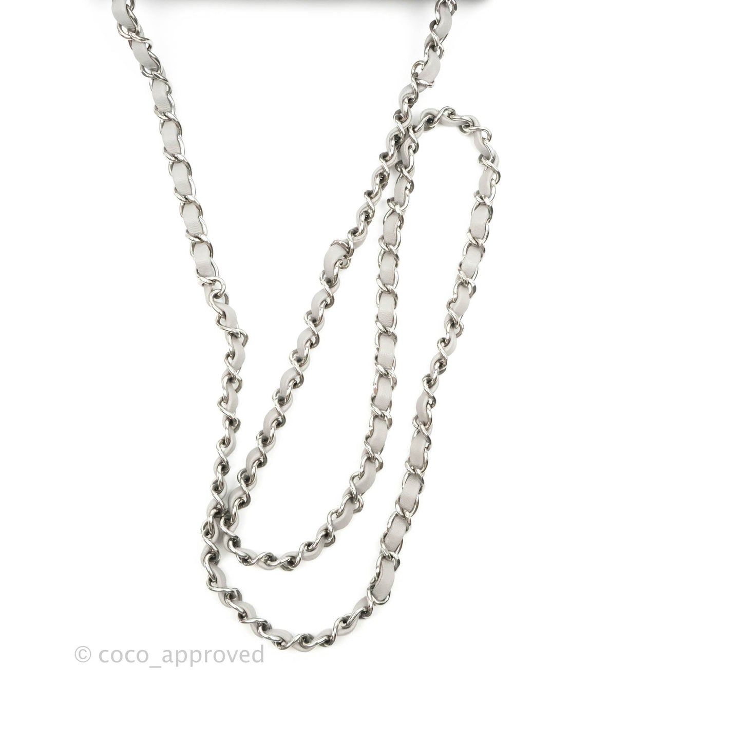 Chanel Quilted Mini Rectangular Grey Lambskin Silver Hardware 21B