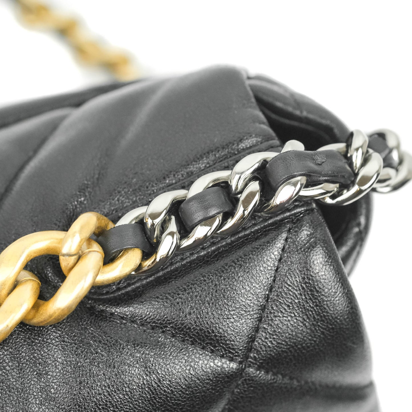 Chanel 19 Medium Black Goatskin Mixed Hardware