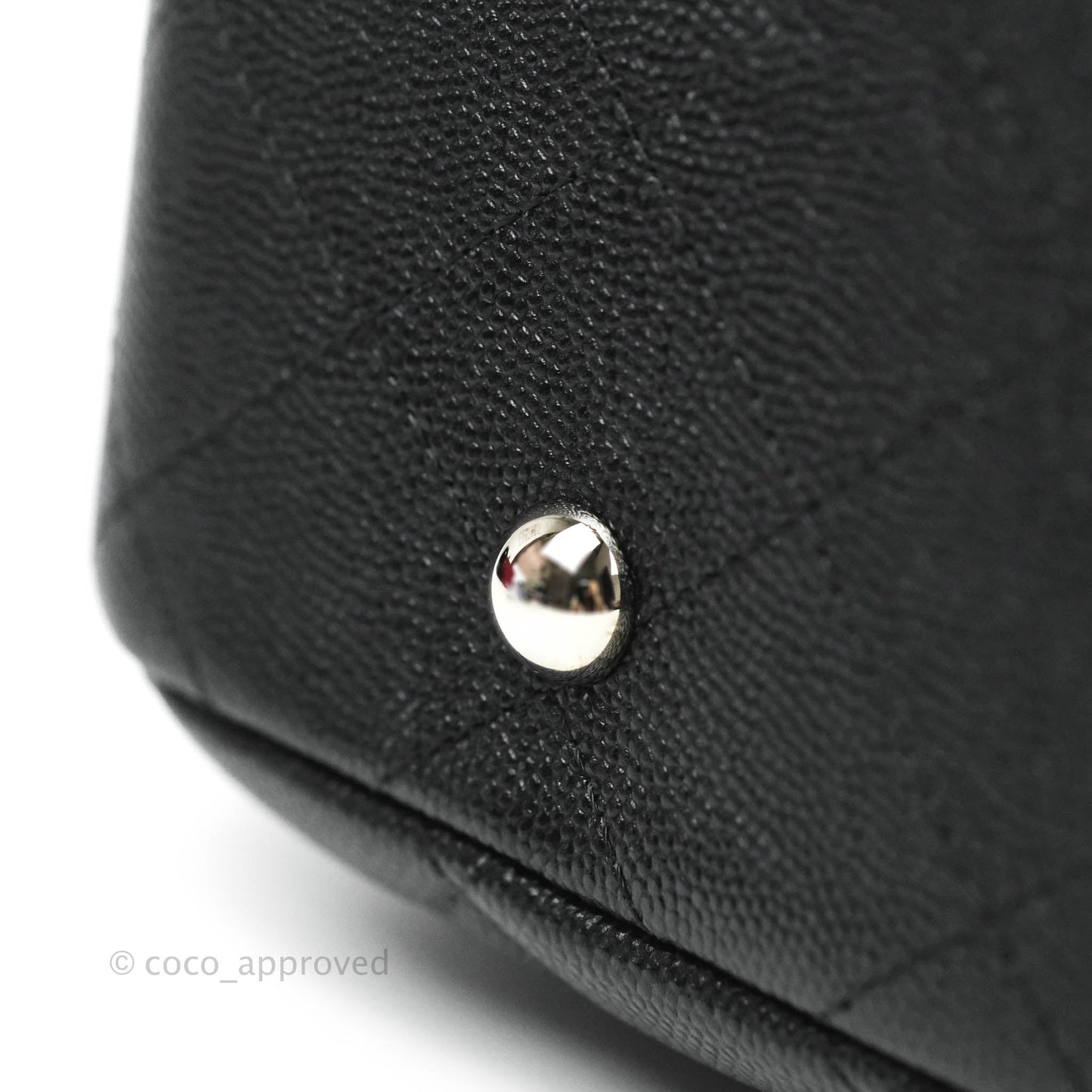 Chanel Classic Quilted Black Caviar Shopping Bag Silver Hardware