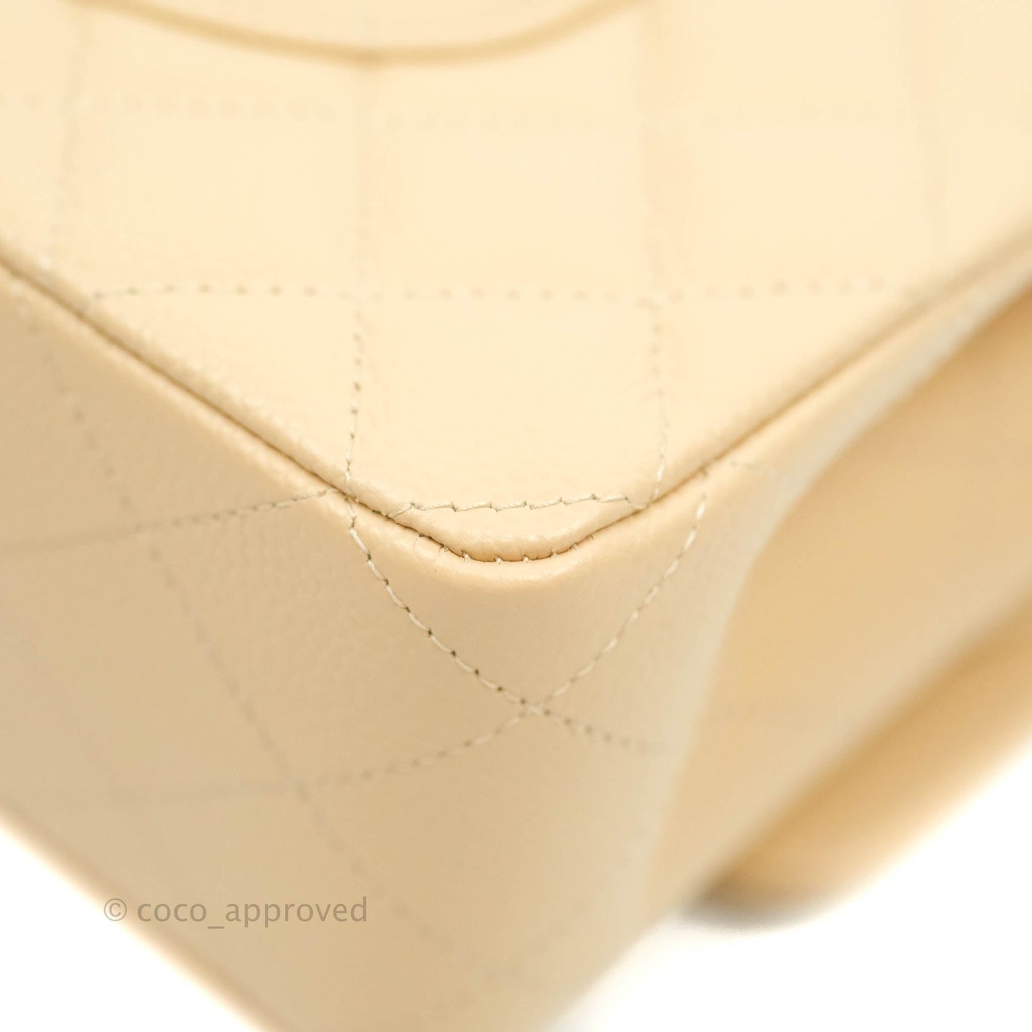 Chanel Classic M/L Medium Double Flap Beige Caviar Gold Hardware