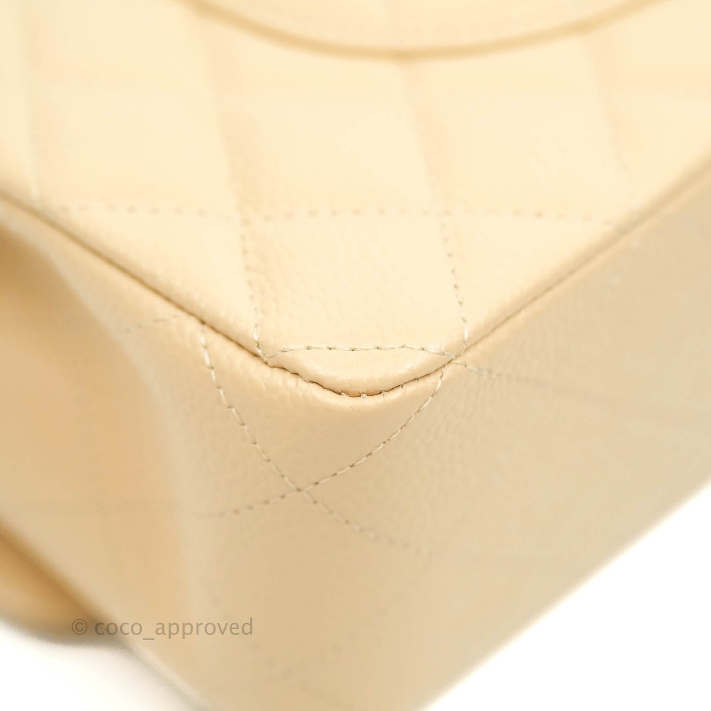 Chanel Classic M/L Medium Double Flap Beige Caviar Gold Hardware