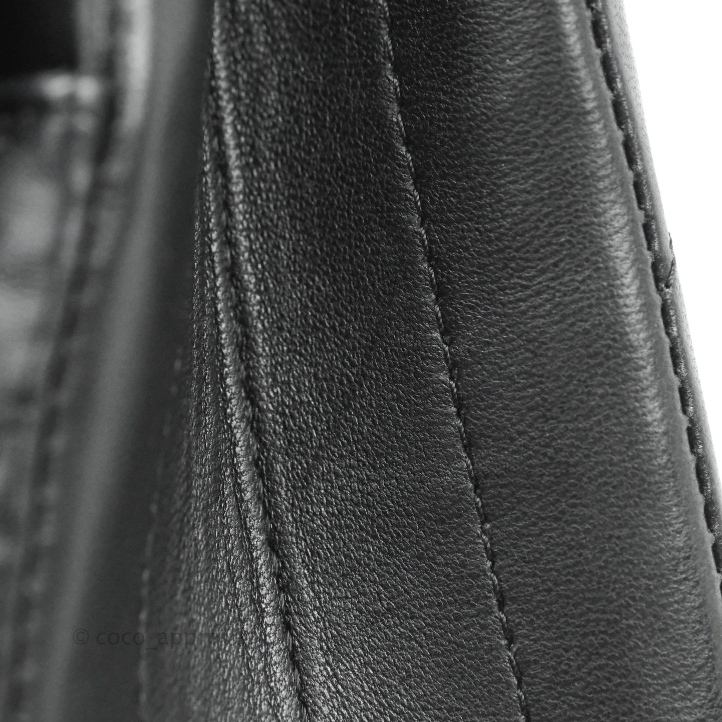 Chanel Classic Chevron M/L Medium Double Flap So Black Lambskin