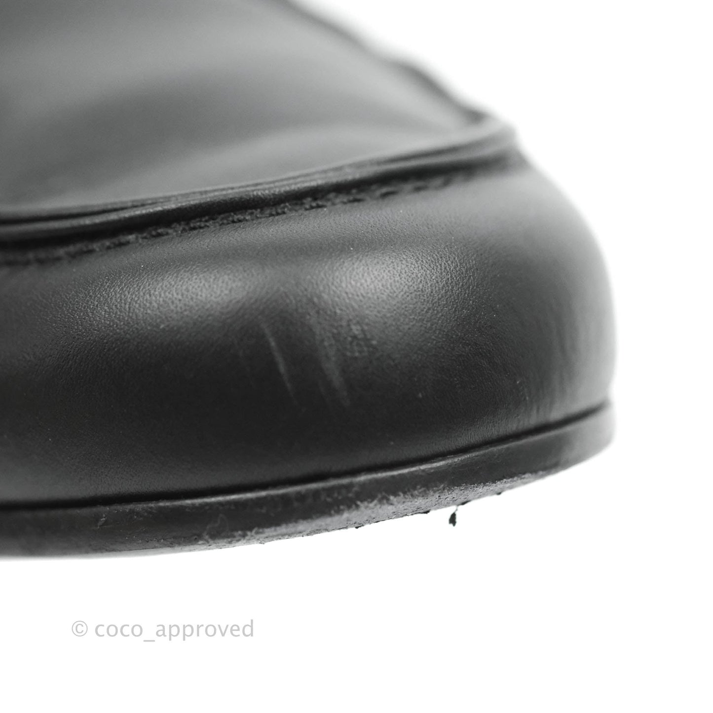 Chanel CC Black Leather Loafers Gold Hardware Size 36.5