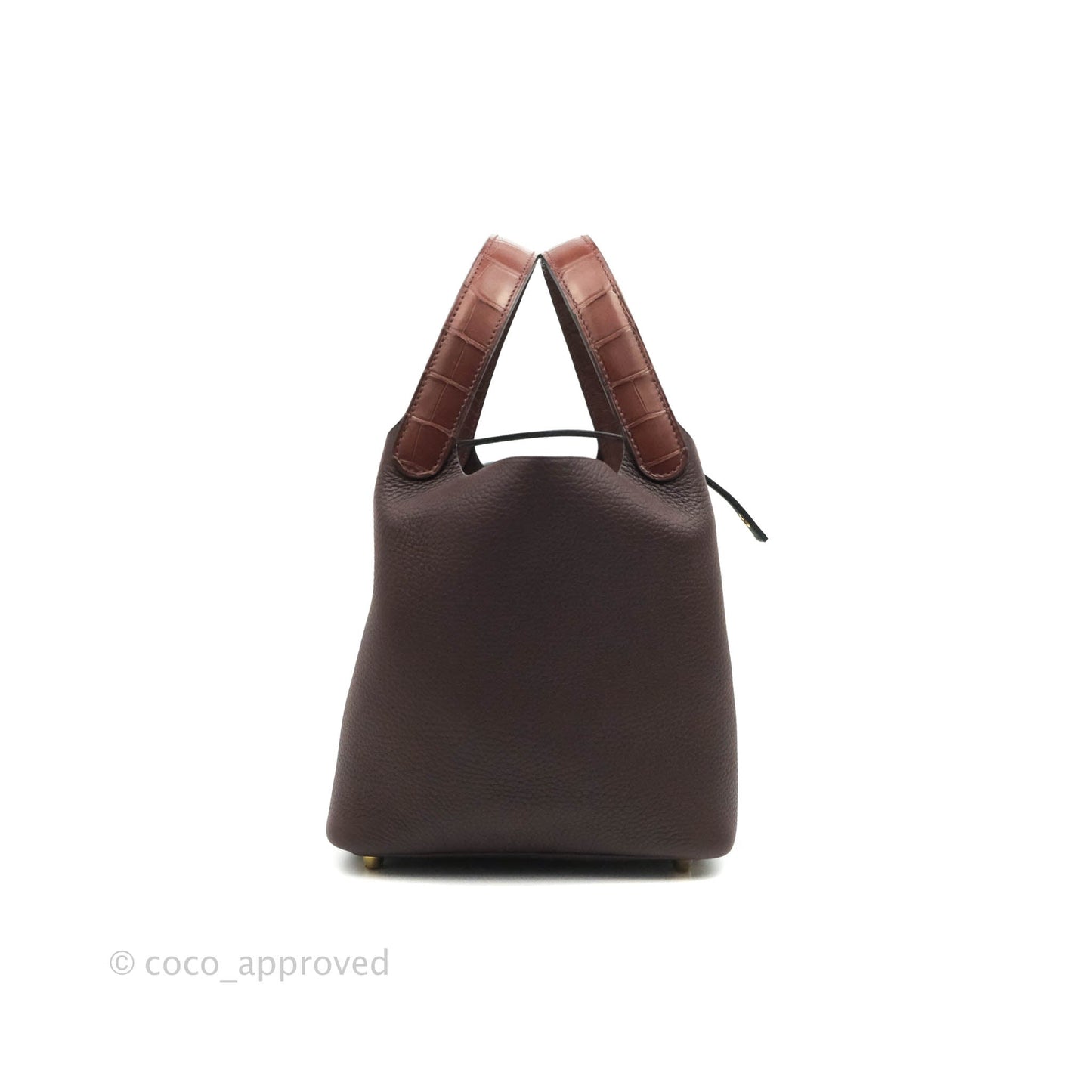 Hermès Taurillon Clemence Alligator Handle Picotin Lock 18 PM Rouge Sellier Gold Hardware