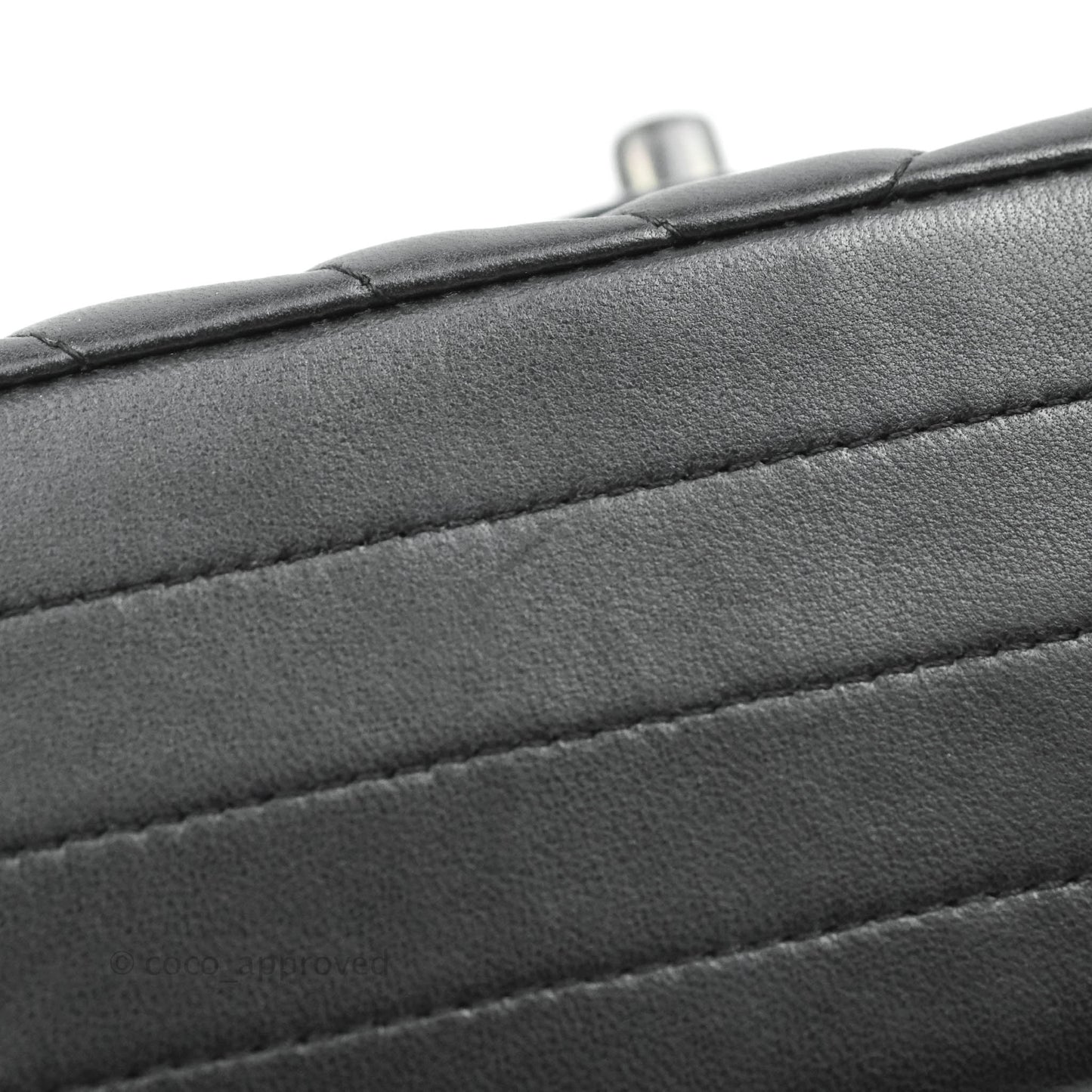 Chanel Classic Chevron M/L Medium Double Flap So Black Lambskin