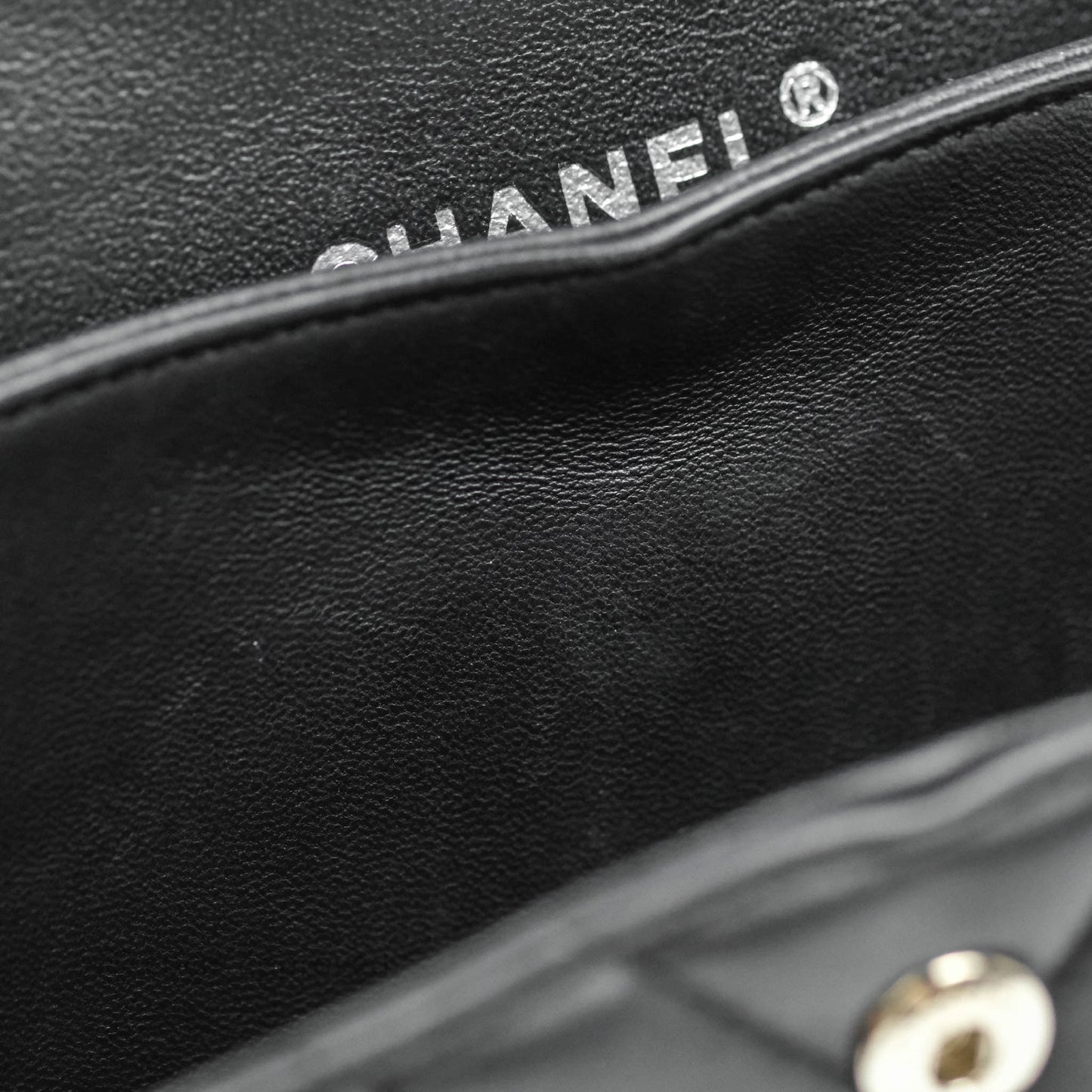 Chanel Classic Chevron M/L Medium Double Flap So Black Lambskin