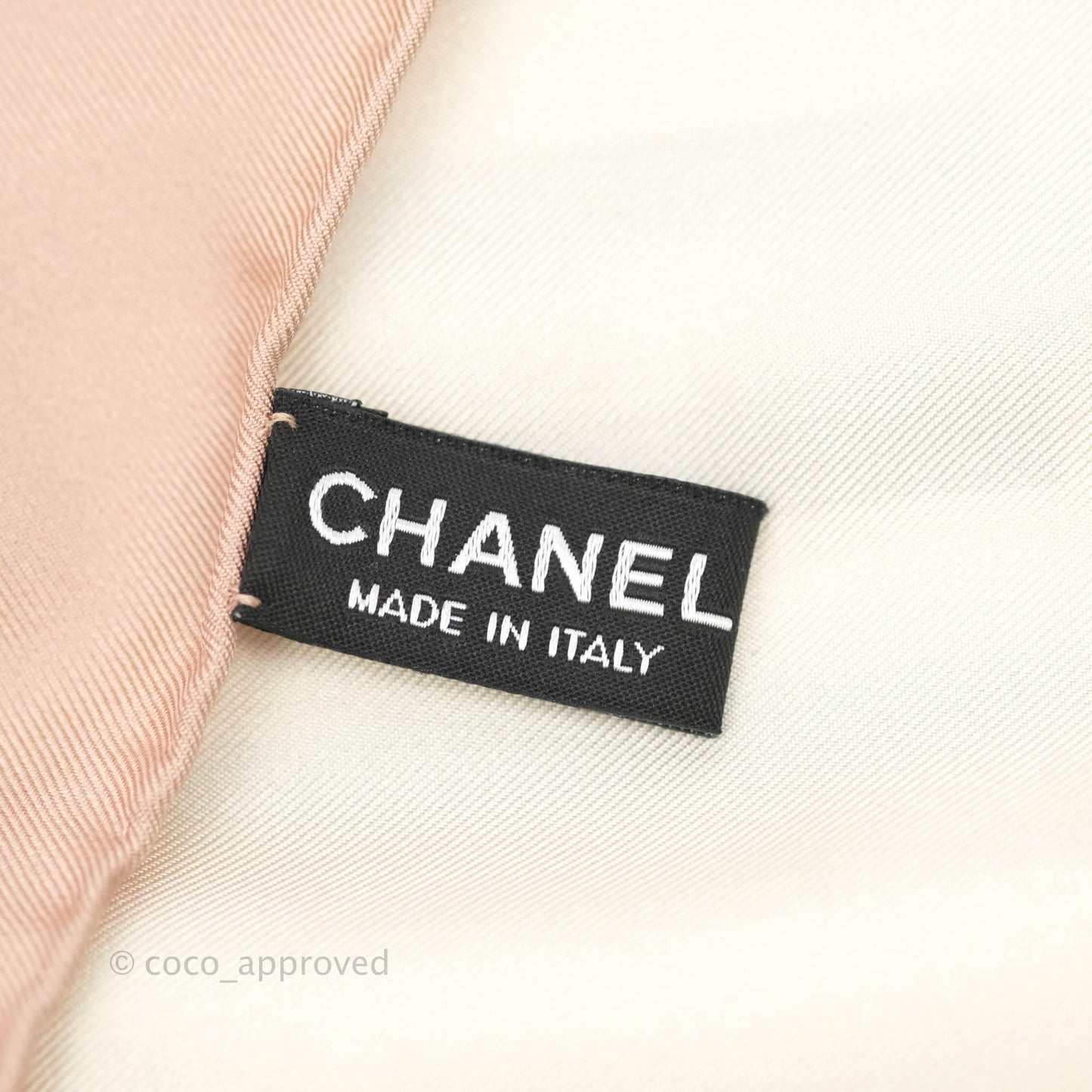 Chanel CC Silk Square Scarf in Cream