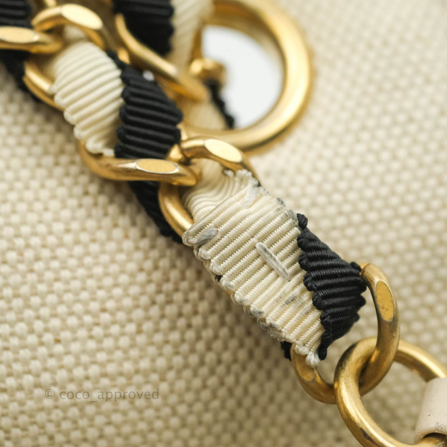 Chanel Mini Rectangular Flap Beige Tweed Chain Braid Aged Gold Hardware 19P