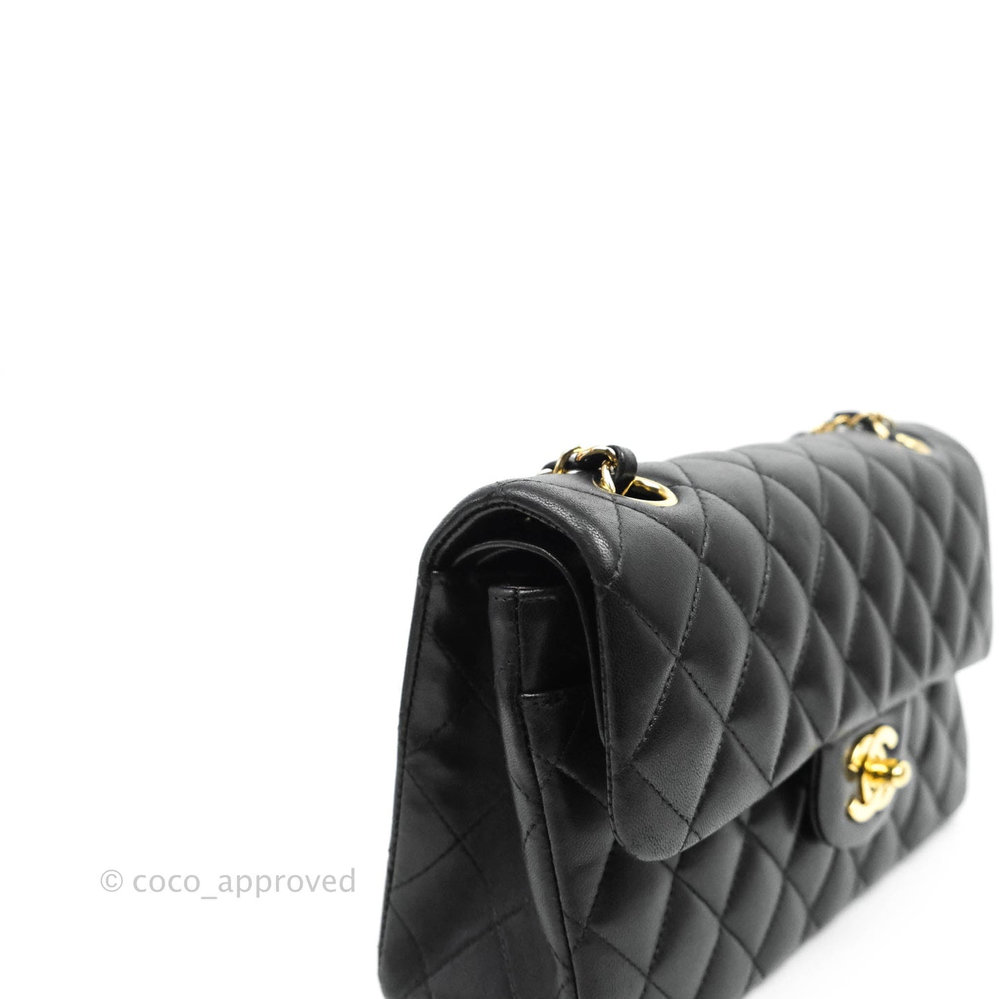 Chanel Classic Small S/M Flap Black Lambskin Gold Hardware
