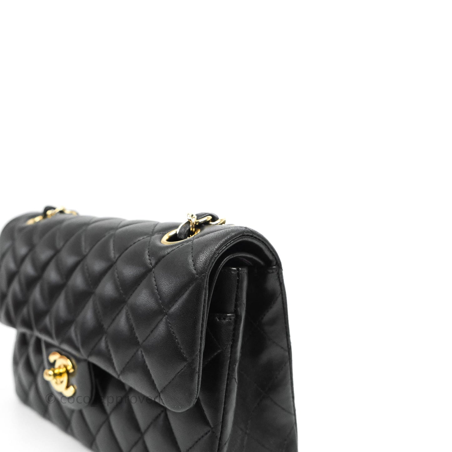 Chanel Classic Small S/M Flap Black Lambskin Gold Hardware
