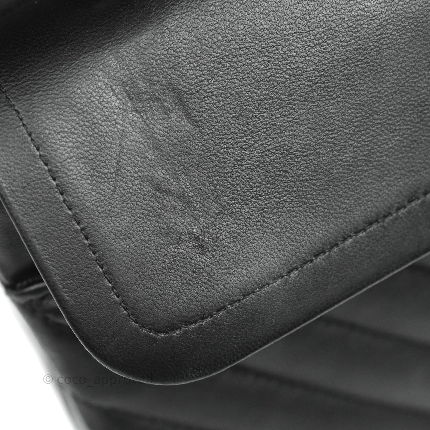 Chanel Classic Chevron M/L Medium Double Flap So Black Lambskin