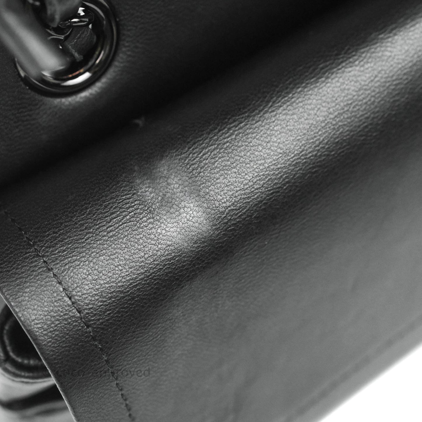 Chanel Classic Chevron M/L Medium Double Flap So Black Lambskin