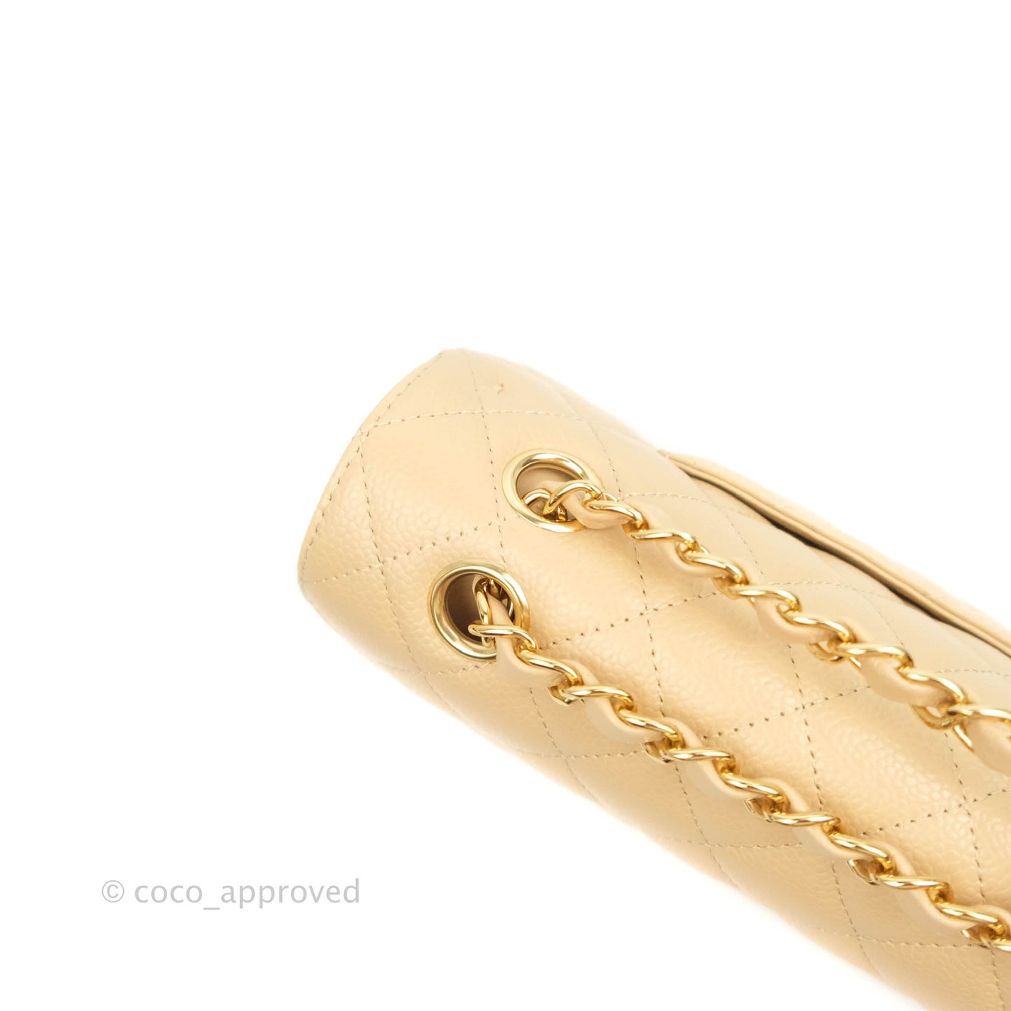 Chanel Classic M/L Medium Double Flap Beige Caviar Gold Hardware