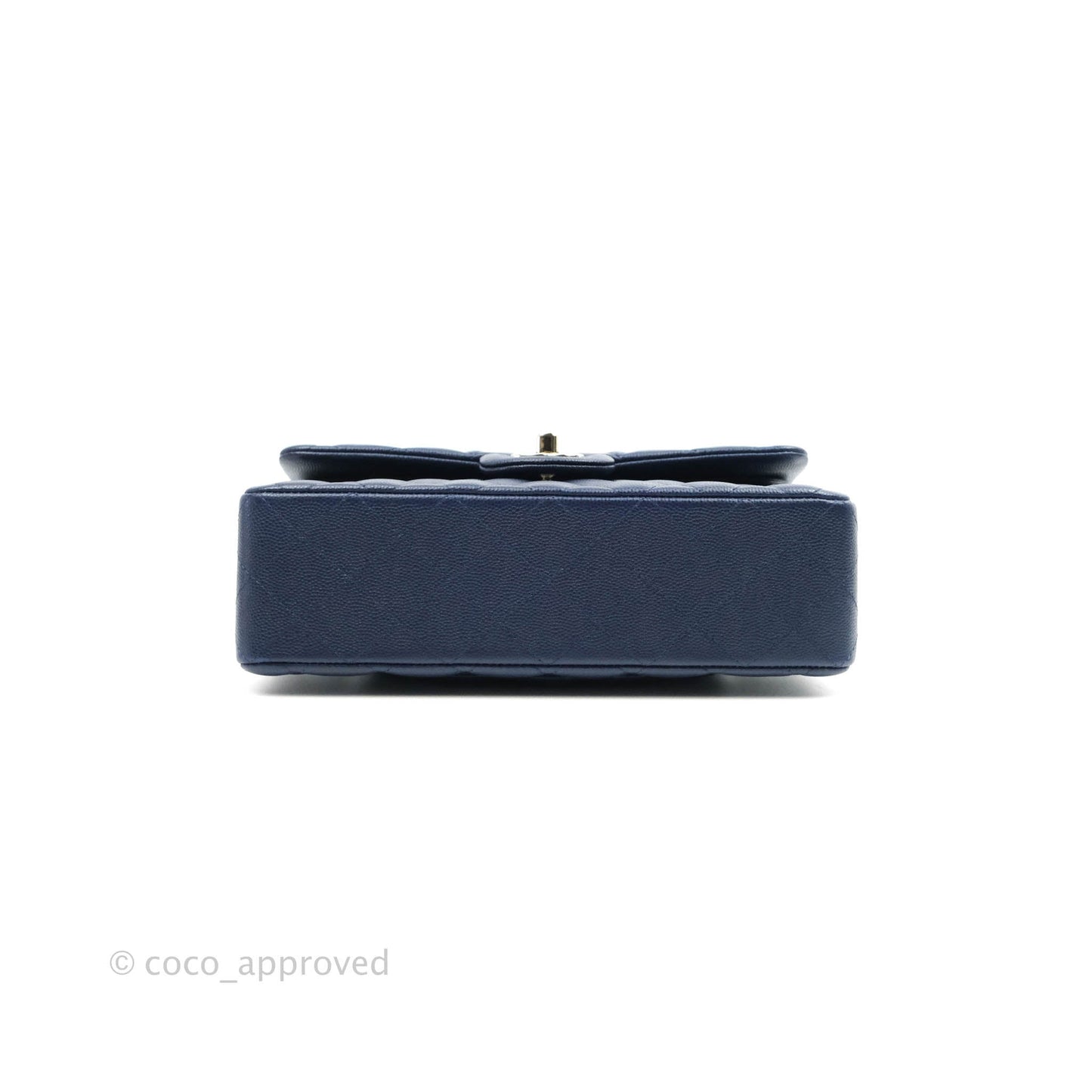 Chanel Classic Small S/M Flap Dark Blue Caviar Gold Hardware 21P