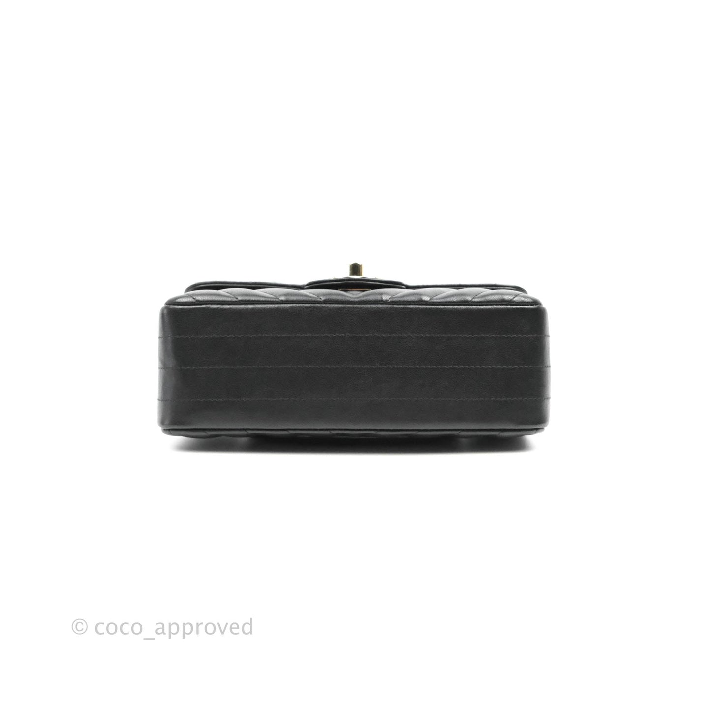 Chanel Chevron Mini Rectangular Flap Black Lambskin Gold Hardware