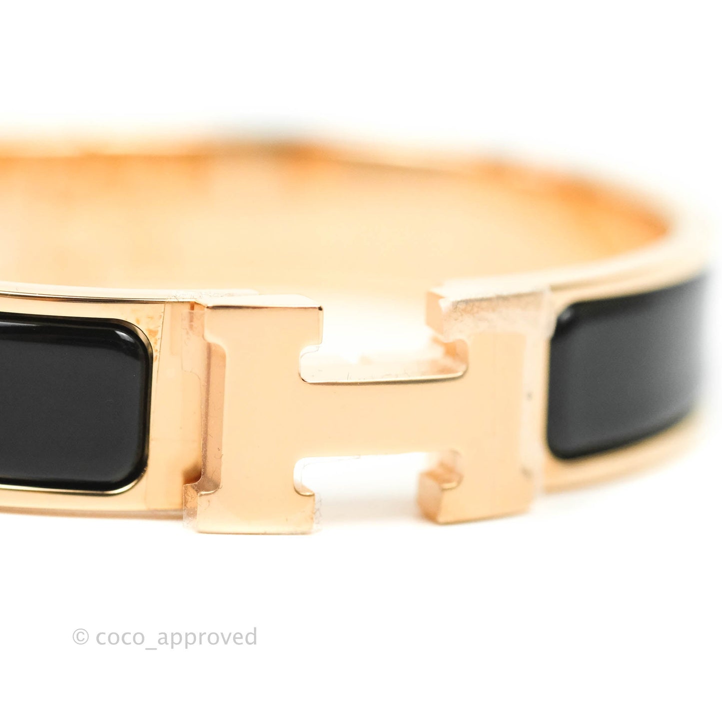 Hermès Clic H Bracelet Black Rose Gold PM
