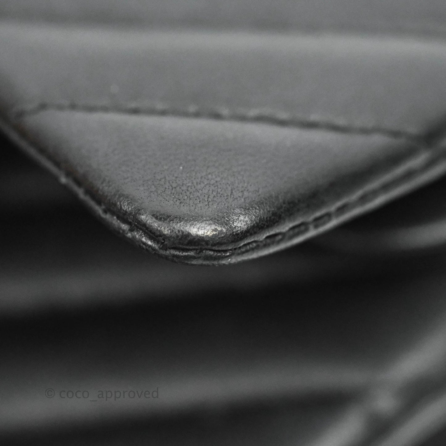 Chanel Classic Chevron M/L Medium Double Flap So Black Lambskin