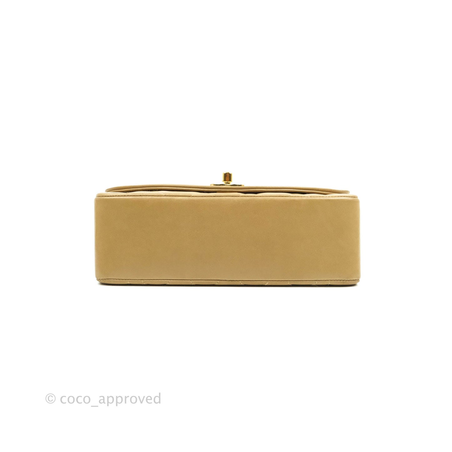 Chanel Vintage Small Quilted Classic Diana Flap Bag Beige Lambskin 24K Gold Hardware