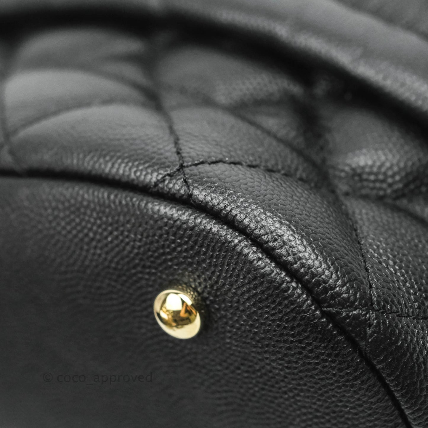Chanel Quilted Rolled Up Bucket Drawstring Bag Black Caviar Gold Hardware