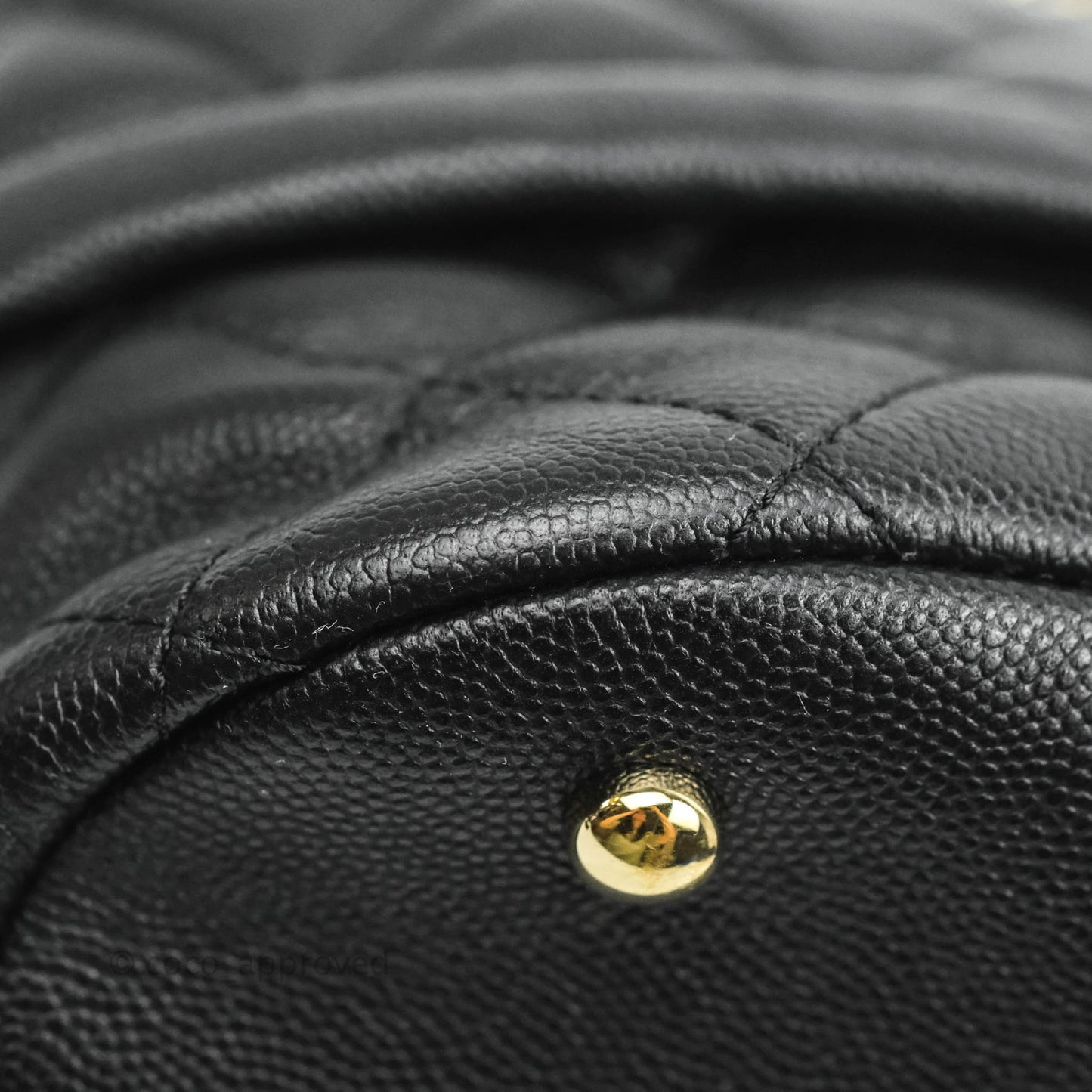 Chanel Quilted Rolled Up Bucket Drawstring Bag Black Caviar Gold Hardware