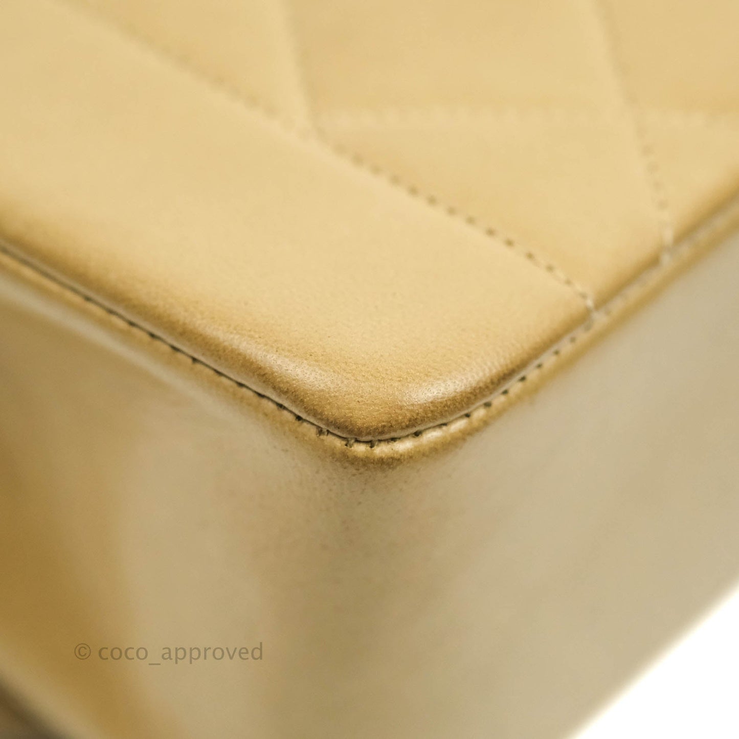 Chanel Vintage Small Quilted Classic Diana Flap Bag Beige Lambskin 24K Gold Hardware
