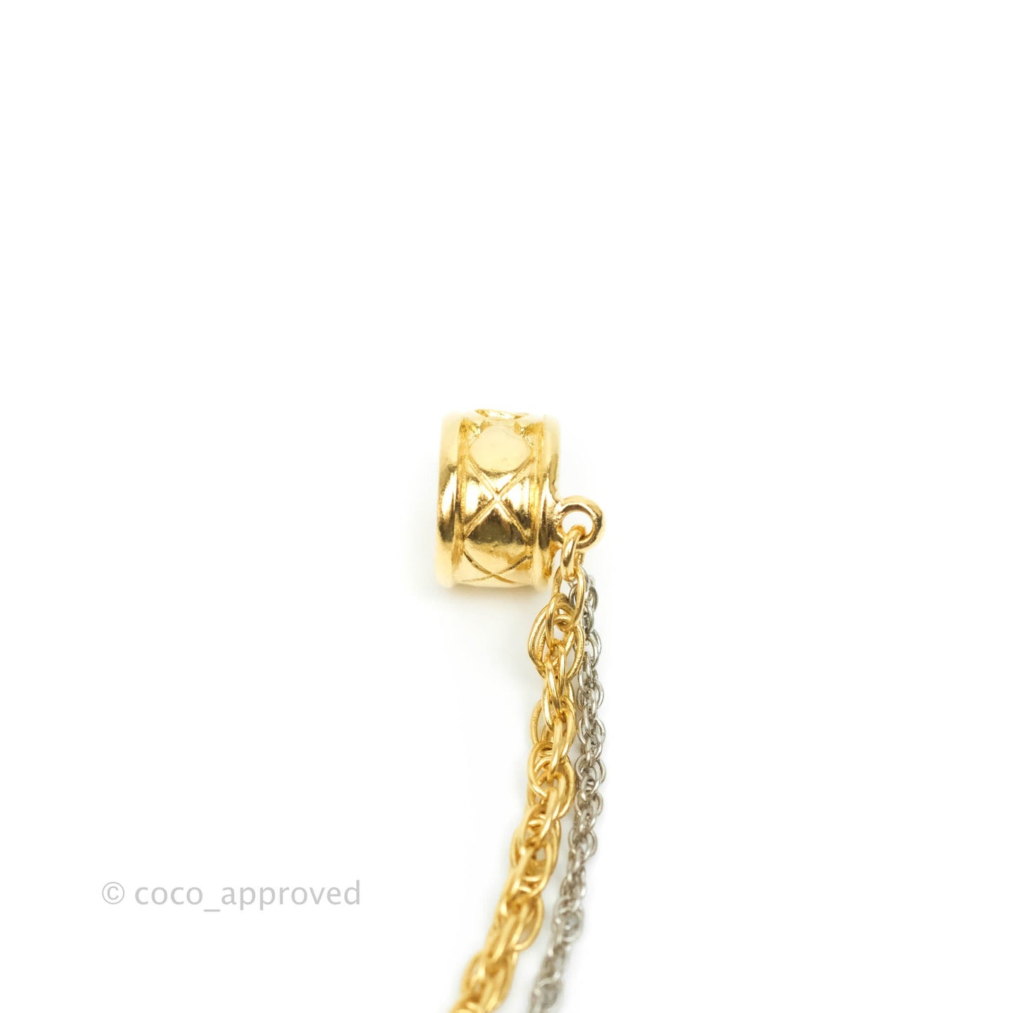 Chanel Crystal CC Chain With Ear Cuff Gold Tone 20P
