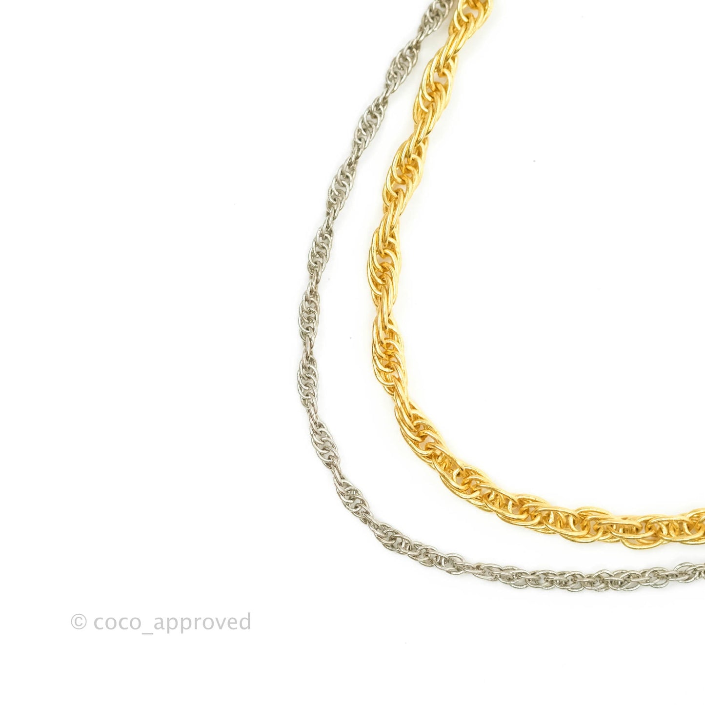 Chanel Crystal CC Chain With Ear Cuff Gold Tone 20P