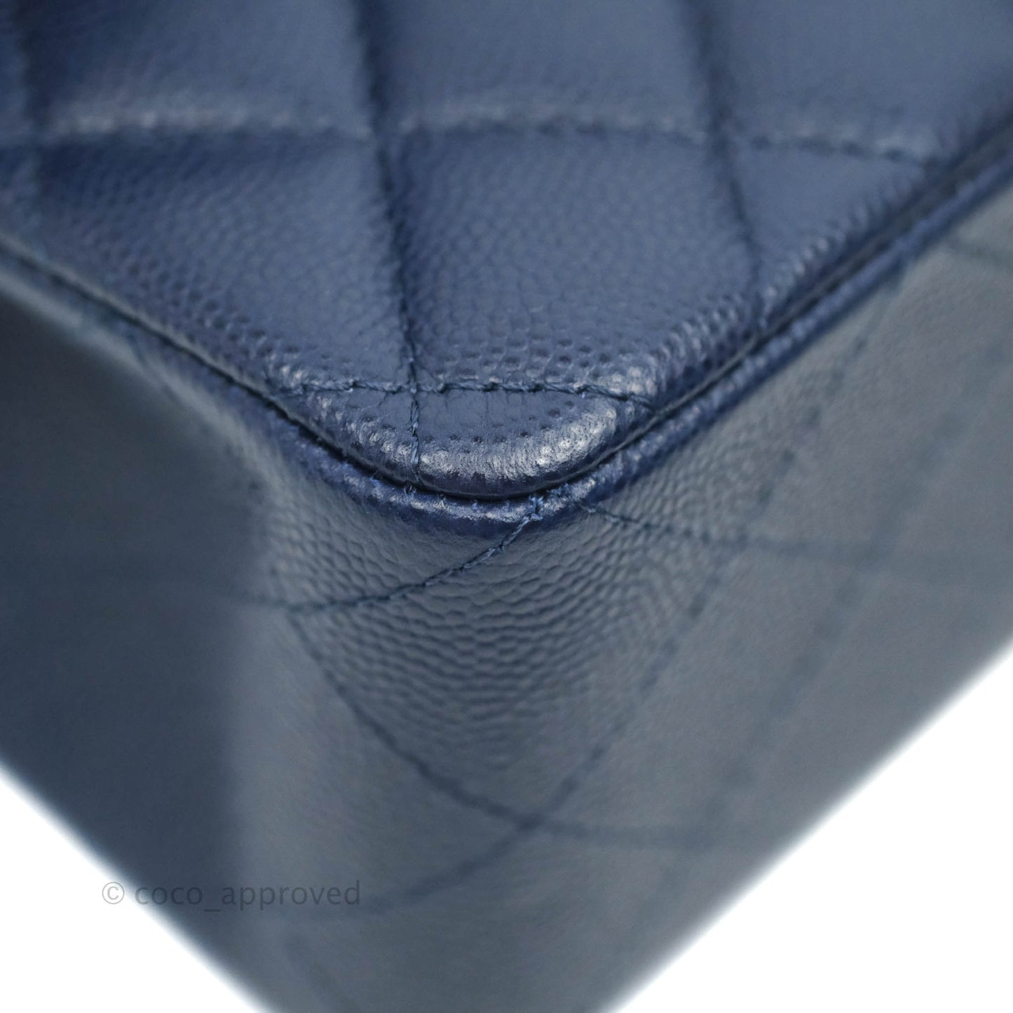 Chanel Classic Small S/M Flap Dark Blue Caviar Gold Hardware 21P
