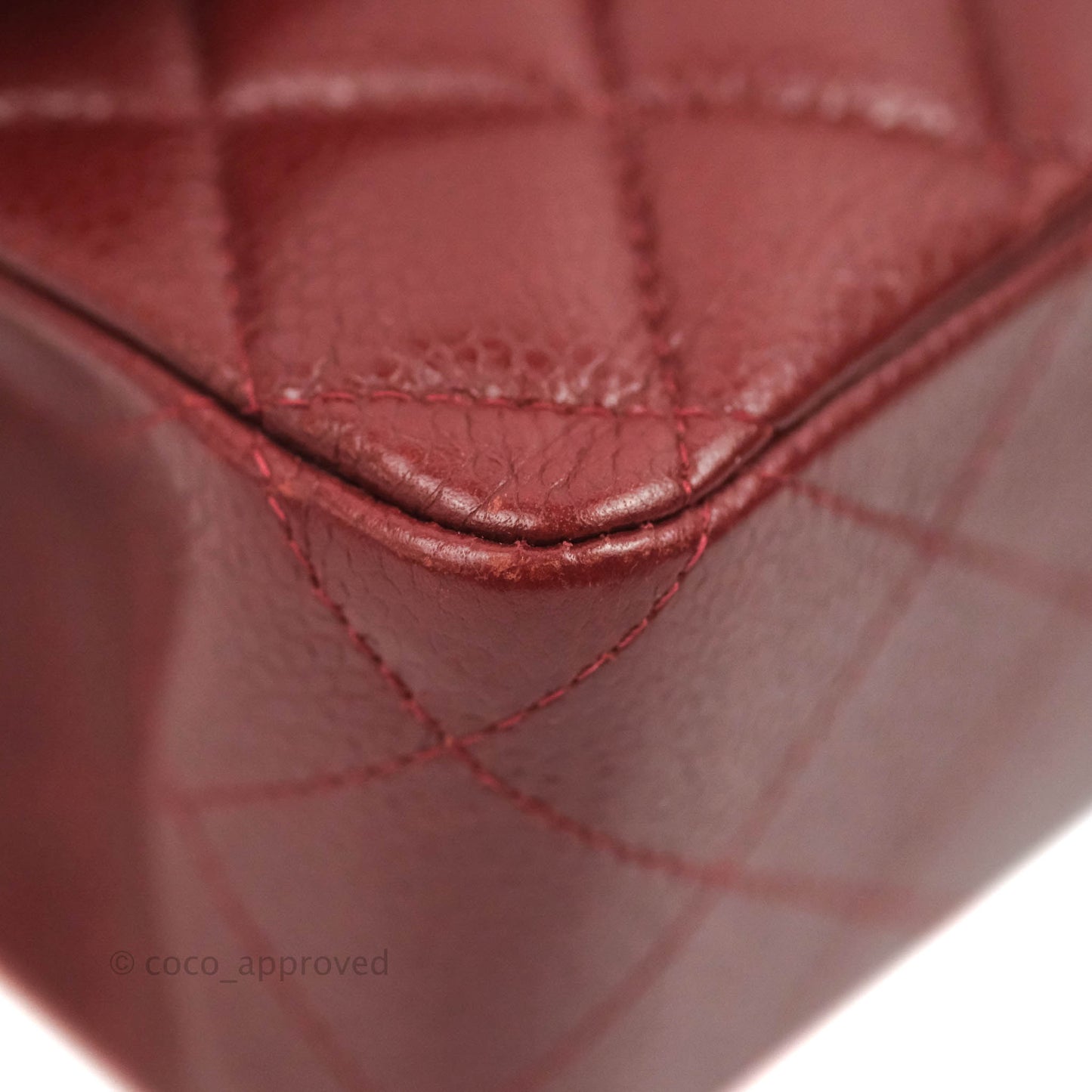 Chanel Classic M/L Medium Double Flap Red Caviar Silver Hardware