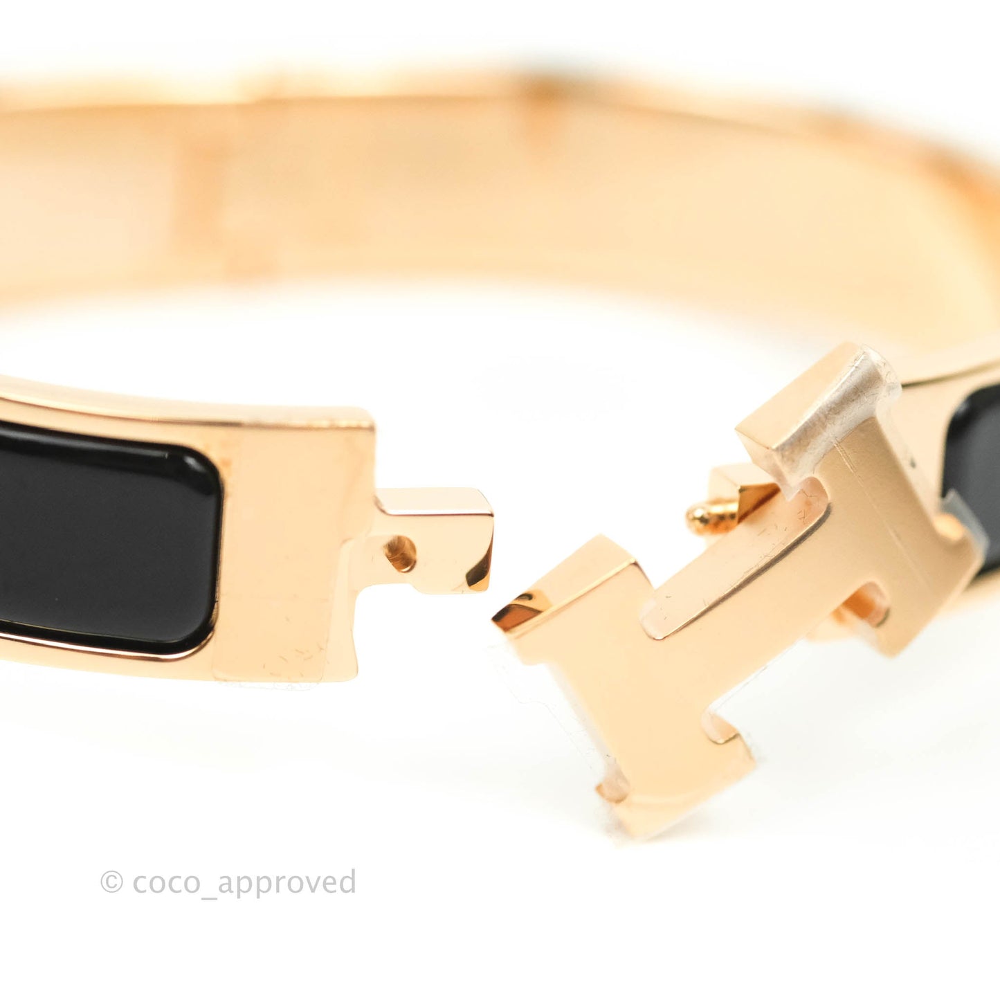Hermès Clic H Bracelet Black Rose Gold PM