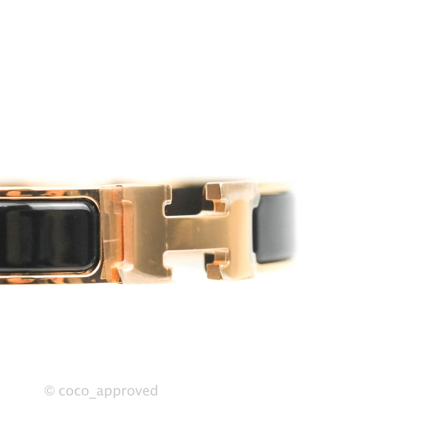 Hermès Clic H Bracelet Black Rose Gold PM