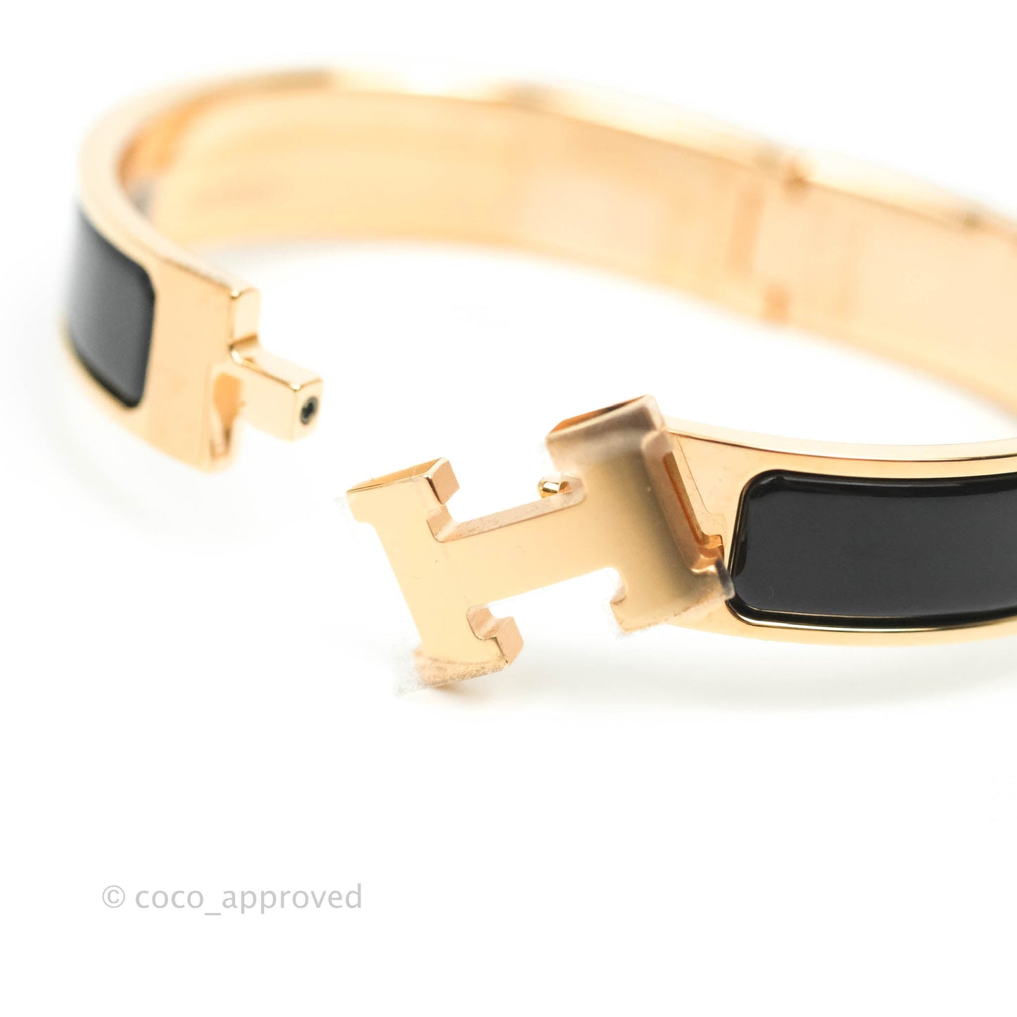 Hermès Clic H Bracelet Black Rose Gold PM